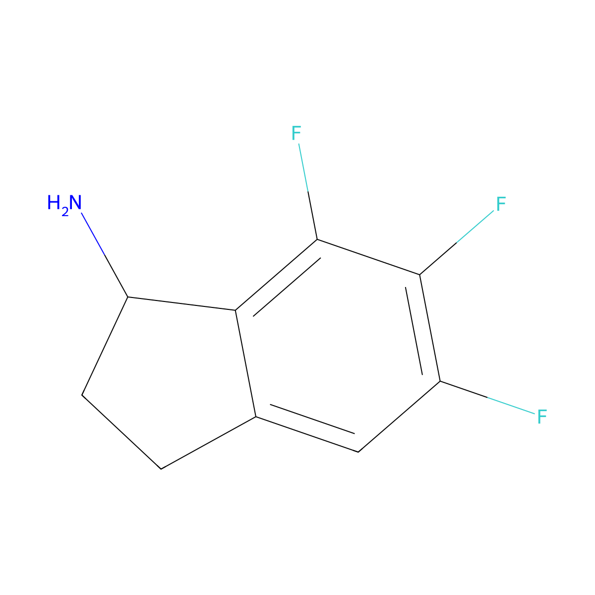 5,6,7-trifluoro-2,3-dihydro-1H-inden-1-amine molecular structure, CAS 1337145-16-0