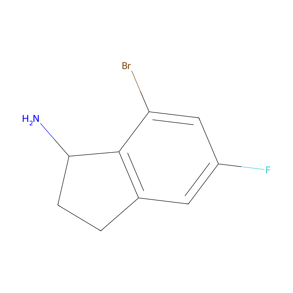 7-bromo-5-fluoro-2,3-dihydro-1H-inden-1-amine molecular structure, CAS 1337148-68-1