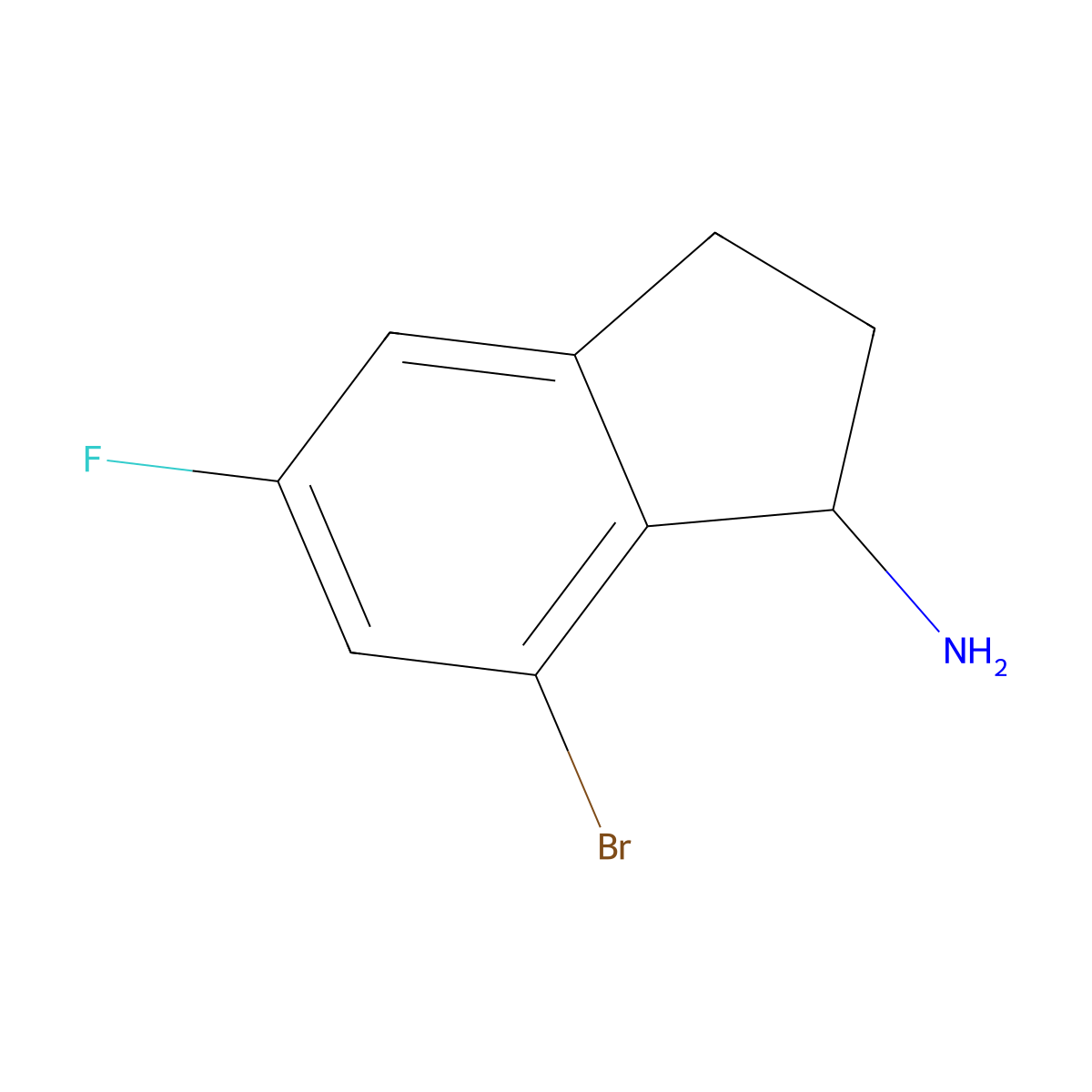 7-bromo-5-fluoro-2,3-dihydro-1H-inden-1-amine molecular structure, CAS 1337148-68-1