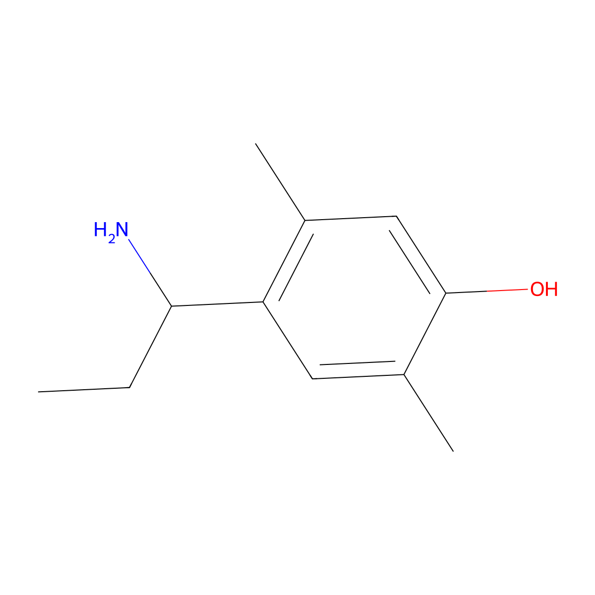 4-(1-Aminopropyl)-2,5-dimethylphenol molecular structure, CAS 1337150-97-6
