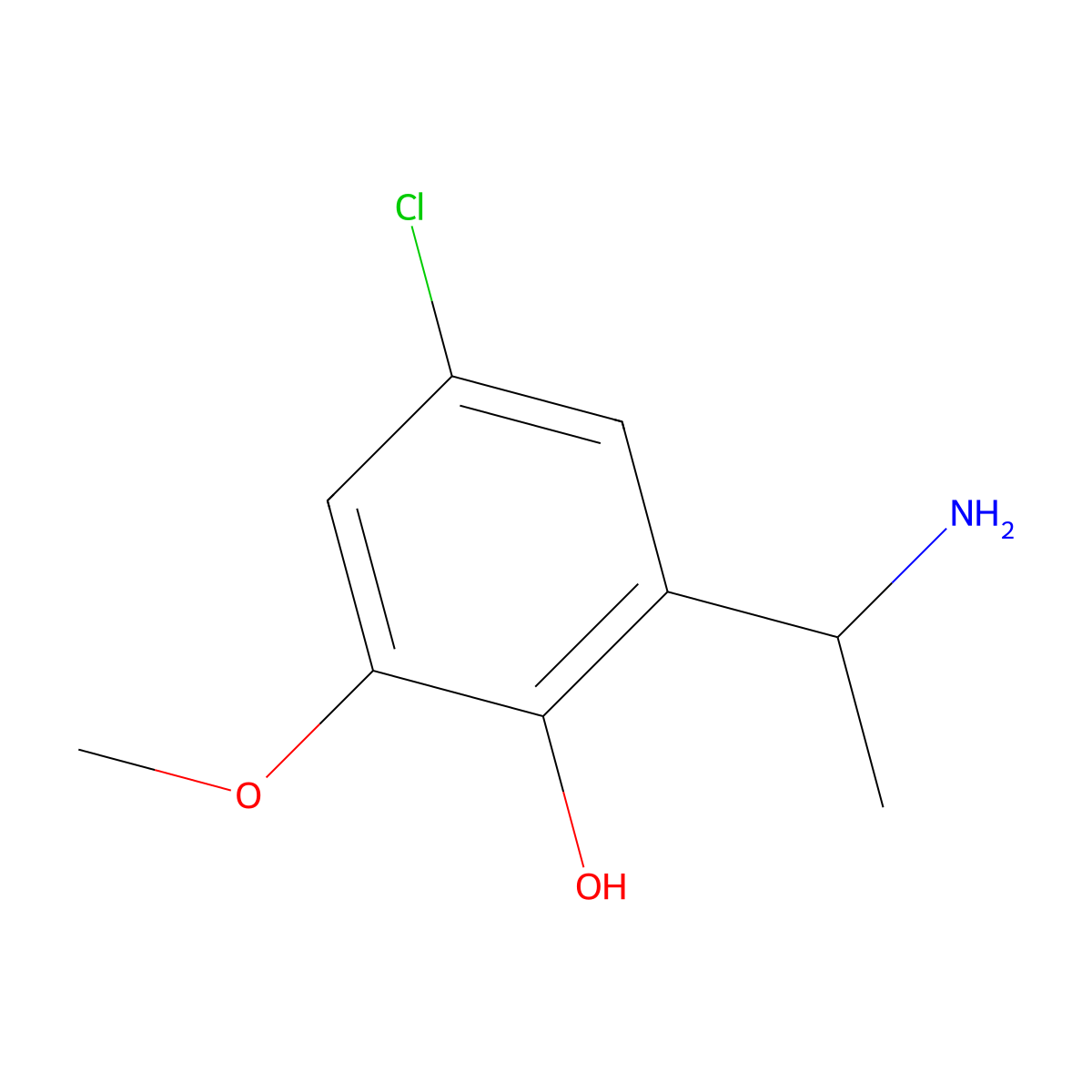 2-(1-Aminoethyl)-4-chloro-6-methoxyphenol molecular structure, CAS 1337152-13-2