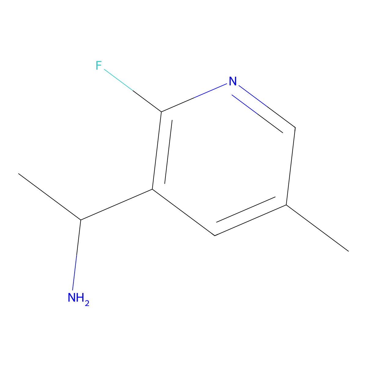 1-(2-Fluoro-5-methylpyridin-3-yl)ethan-1-amine molecular structure, CAS 1337159-71-3
