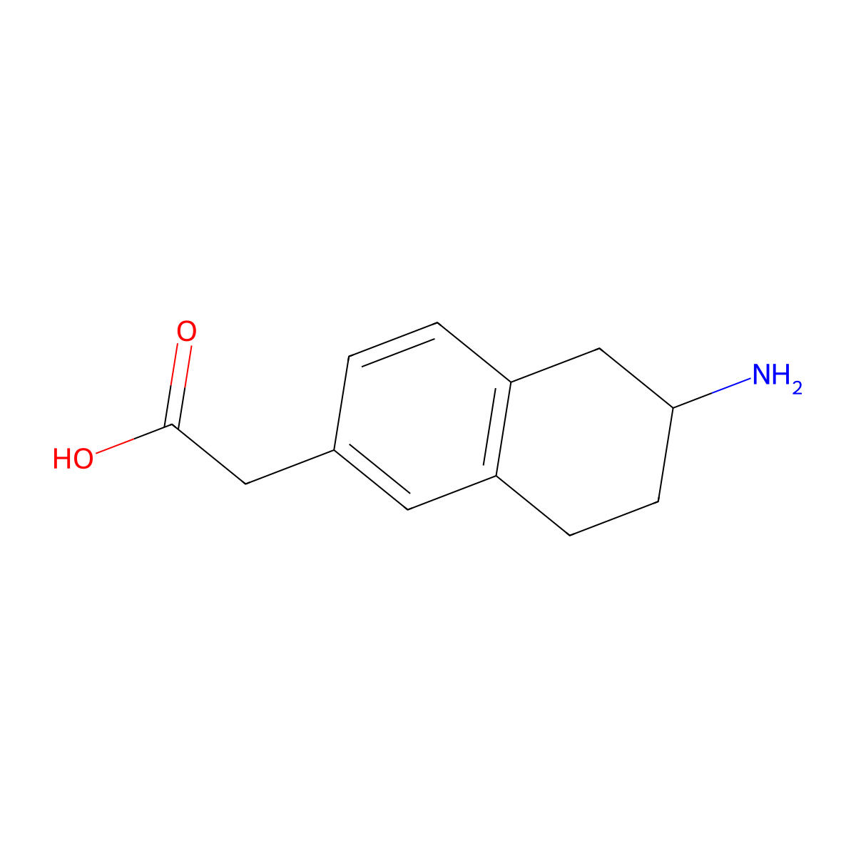 2-(6-Amino-5,6,7,8-tetrahydronaphthalen-2-yl)acetic acid molecular structure, CAS 1337165-72-6