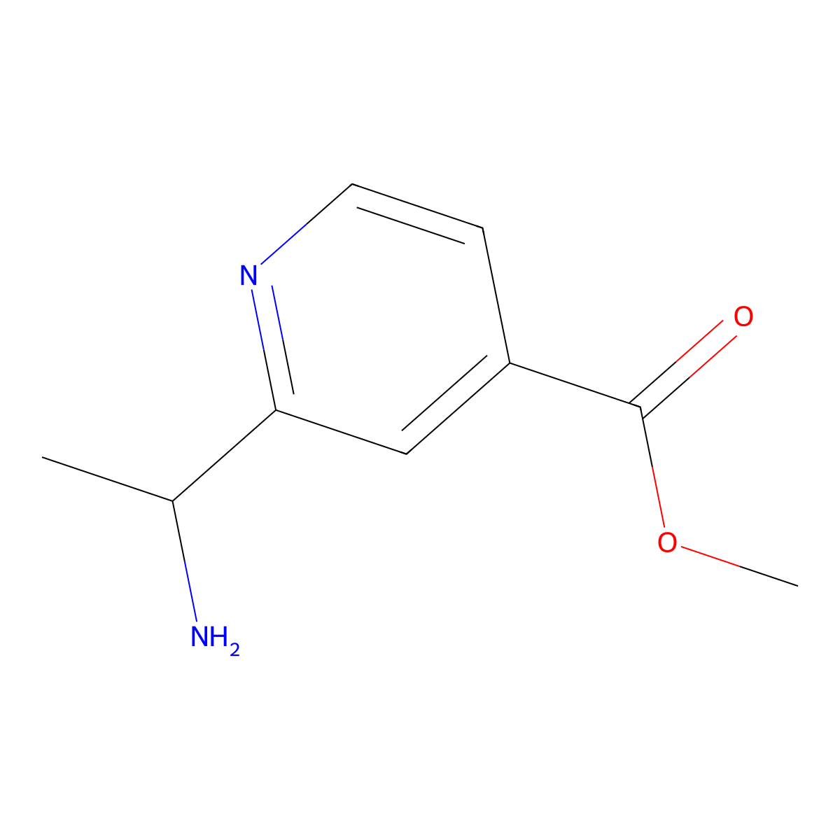 Methyl 2-(1-aminoethyl)pyridine-4-carboxylate molecular structure, CAS 1337167-87-9