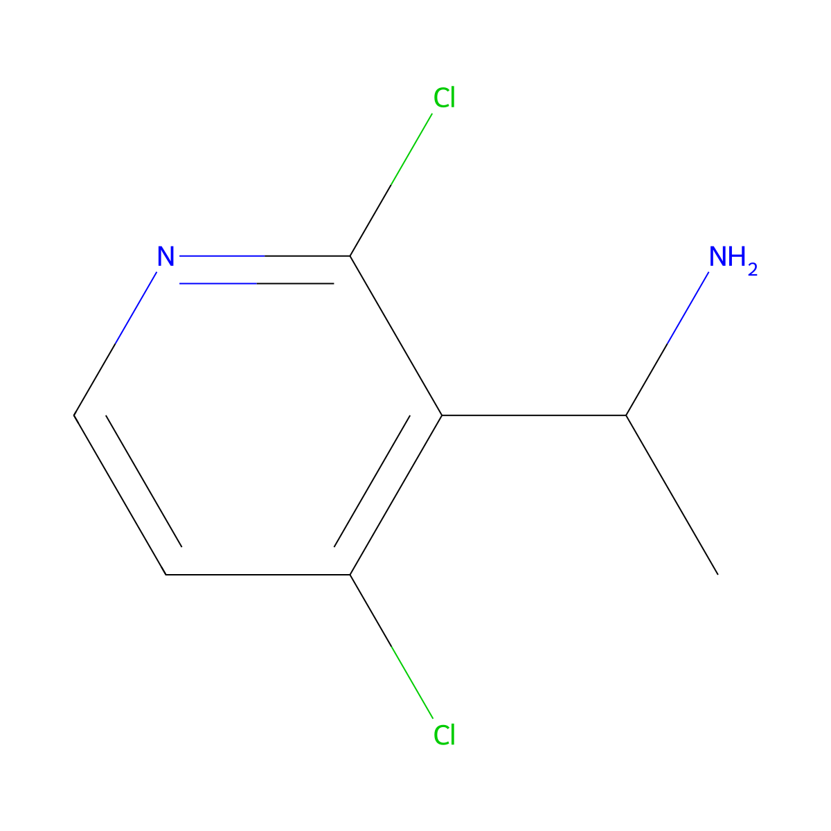 1-(2,4-Dichloropyridin-3-yl)ethan-1-amine molecular structure, CAS 1337175-21-9