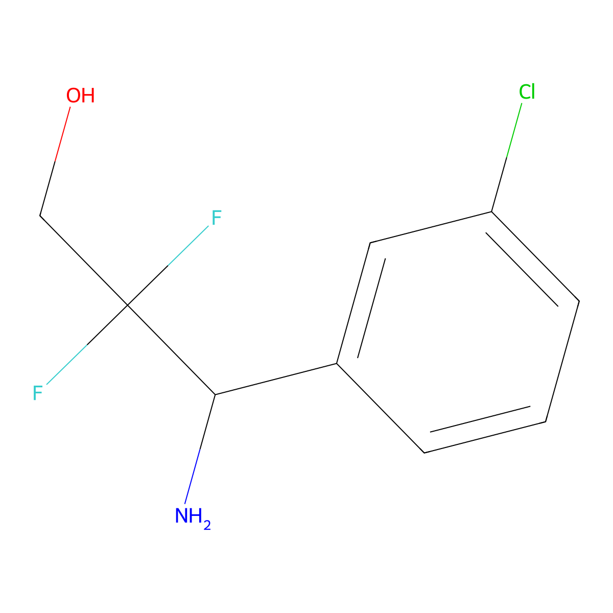 3-Amino-3-(3-chlorophenyl)-2,2-difluoropropan-1-OL molecular structure, CAS 1337182-60-1
