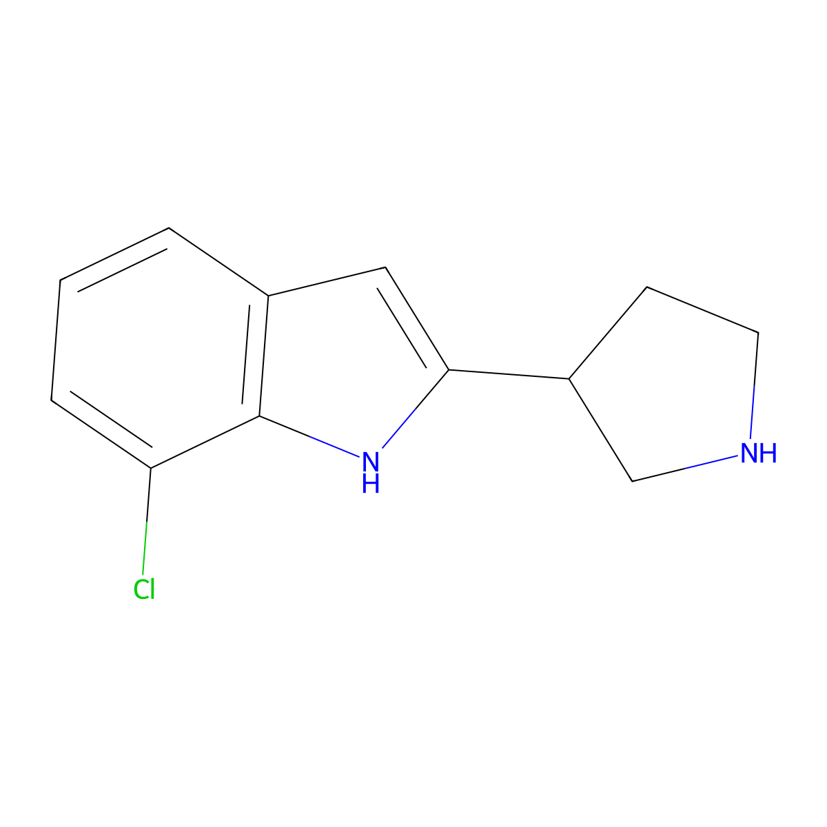 7-Chloro-2-(pyrrolidin-3-yl)-1H-indole molecular structure, CAS 1337195-02-4
