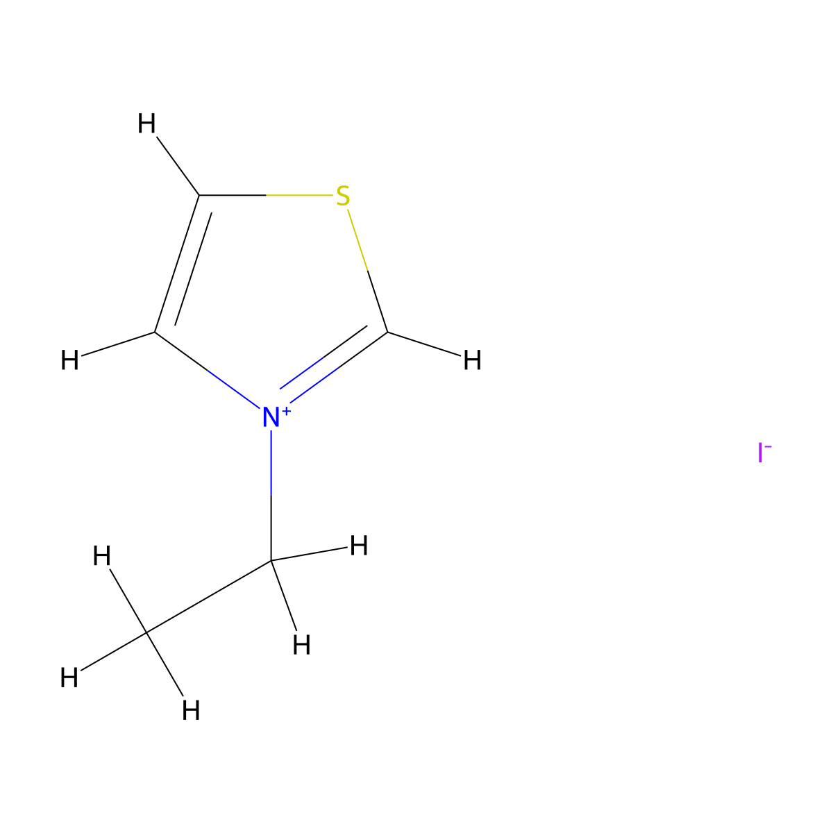 3-Ethylthiazol-3-ium iodide molecular structure, CAS 13372-29-7