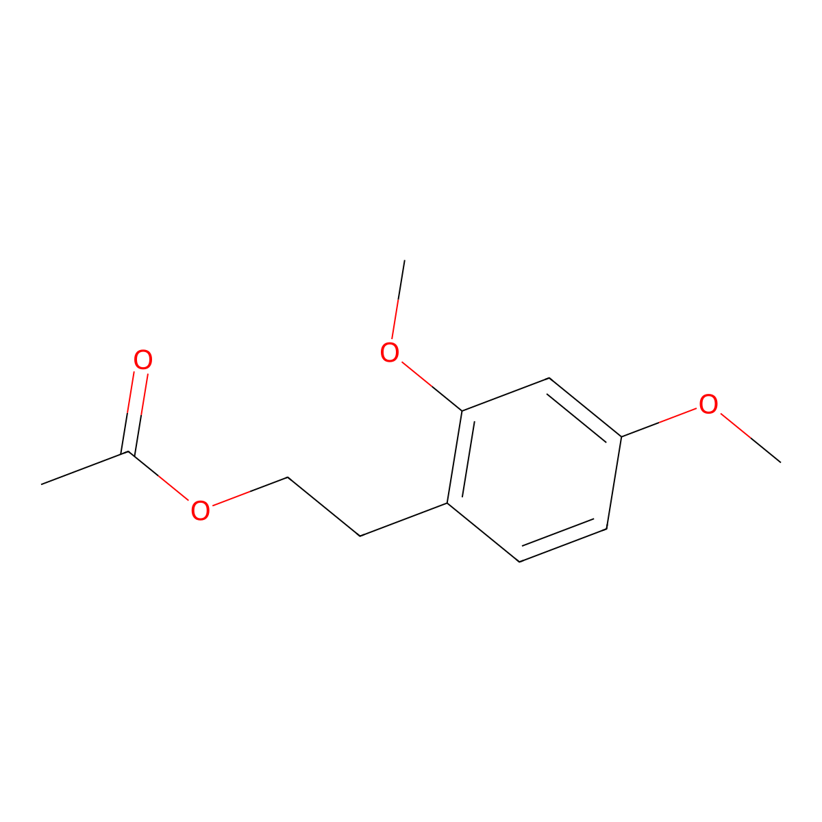 2,4-Dimethoxyphenethyl acetate molecular structure, CAS 13372-46-8
