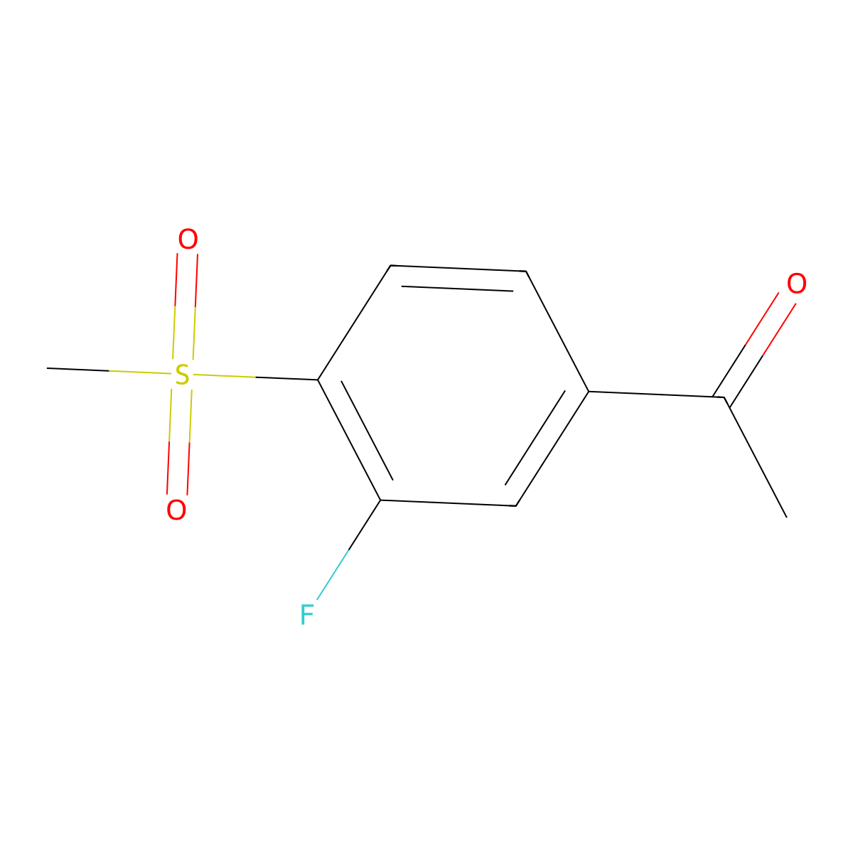 1-(3-Fluoro-4-methanesulfonylphenyl)ethan-1-one molecular structure, CAS 13372-52-6