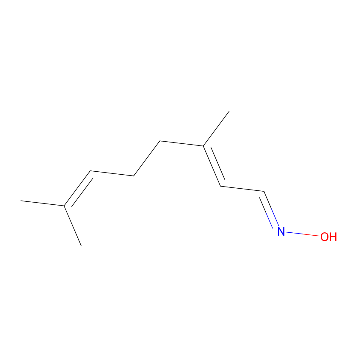 N-(3,7-dimethylocta-2,6-dienylidene)hydroxylamine molecular structure, CAS 13372-77-5