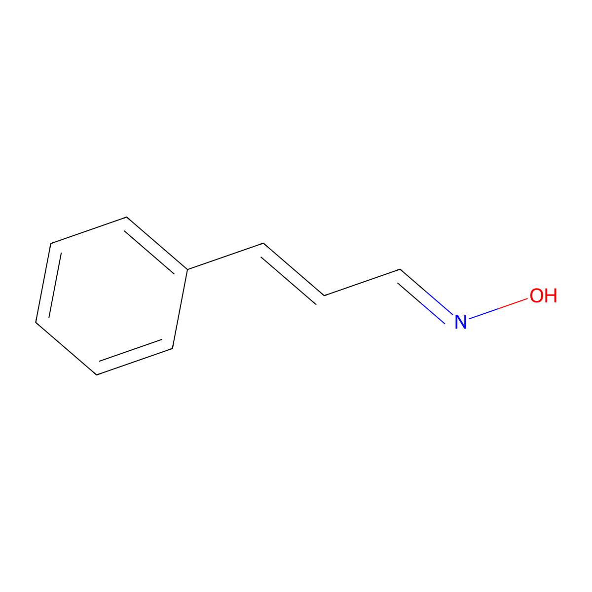 Cinnamaldehyde oxime molecular structure, CAS 13372-81-1