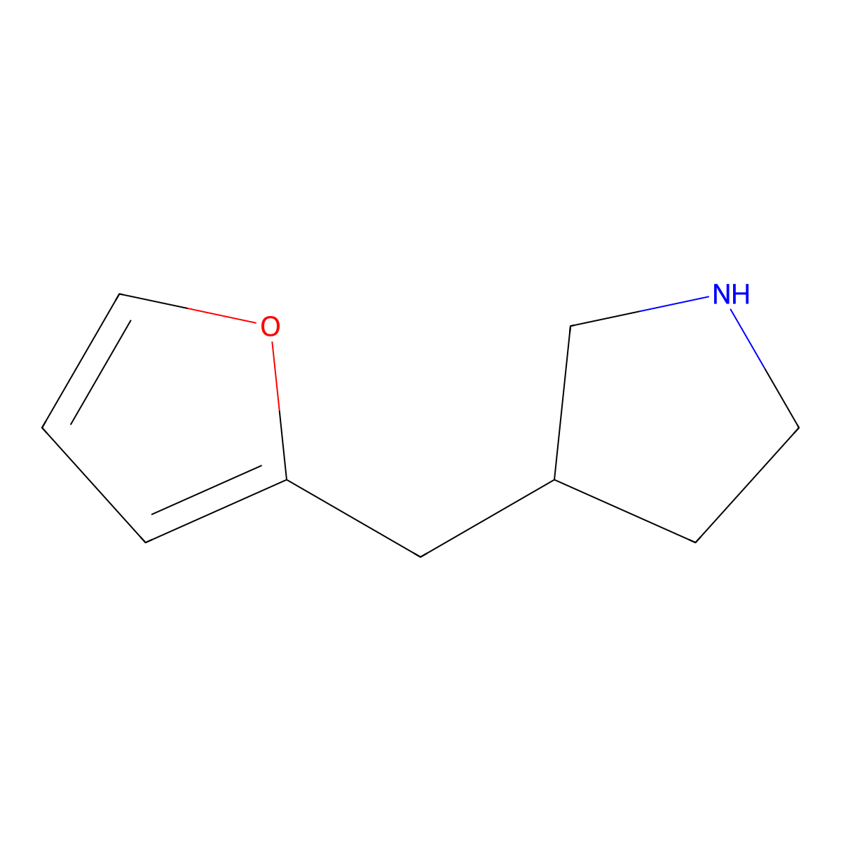3-(Furan-2-ylmethyl)pyrrolidine molecular structure, CAS 1337205-23-8