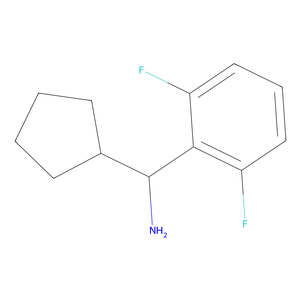Cyclopentyl(2,6-difluorophenyl)methanamine molecular structure, CAS 1337206-54-8