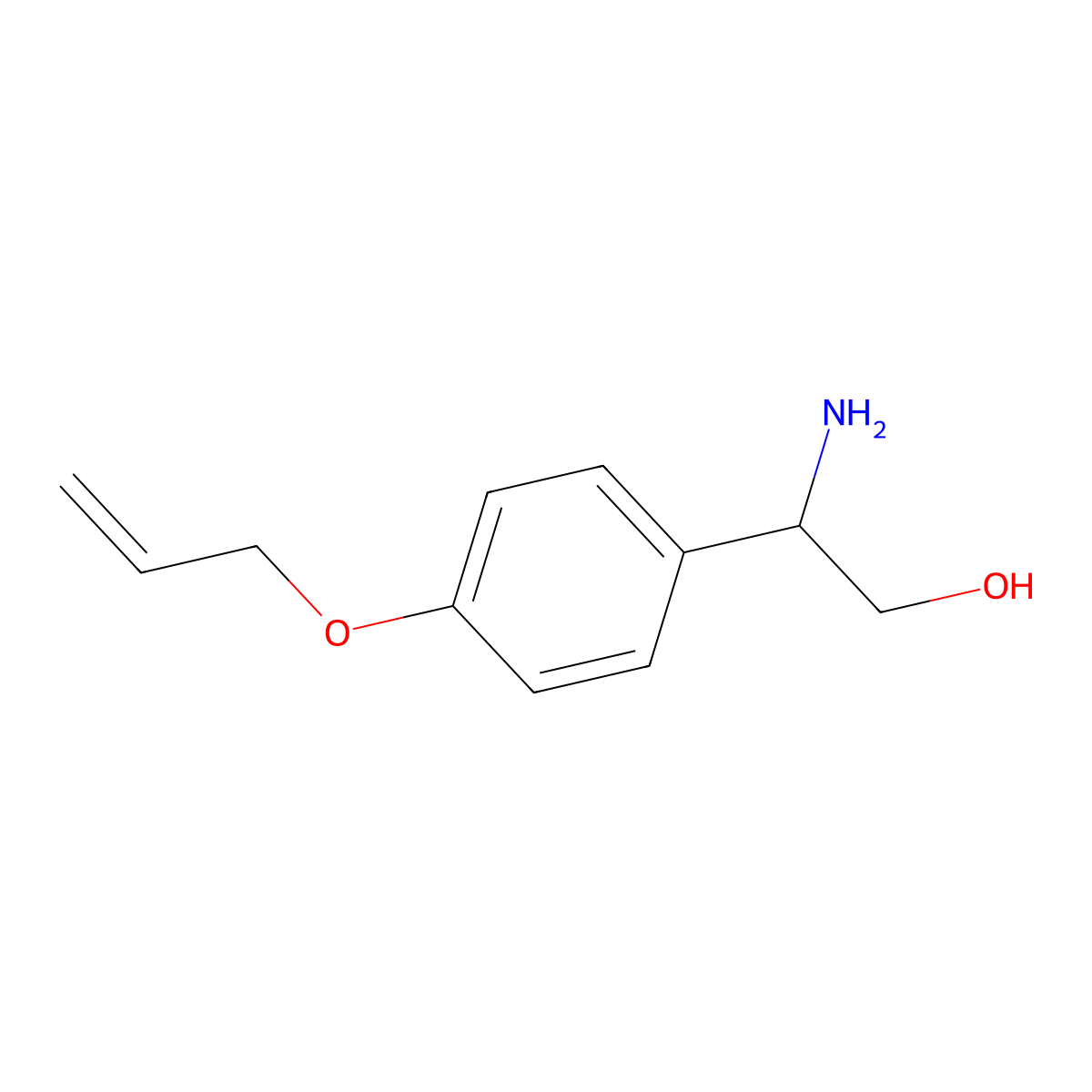 2-Amino-2-(4-(prop-2-en-1-yloxy)phenyl)ethan-1-ol molecular structure, CAS 1337208-26-0