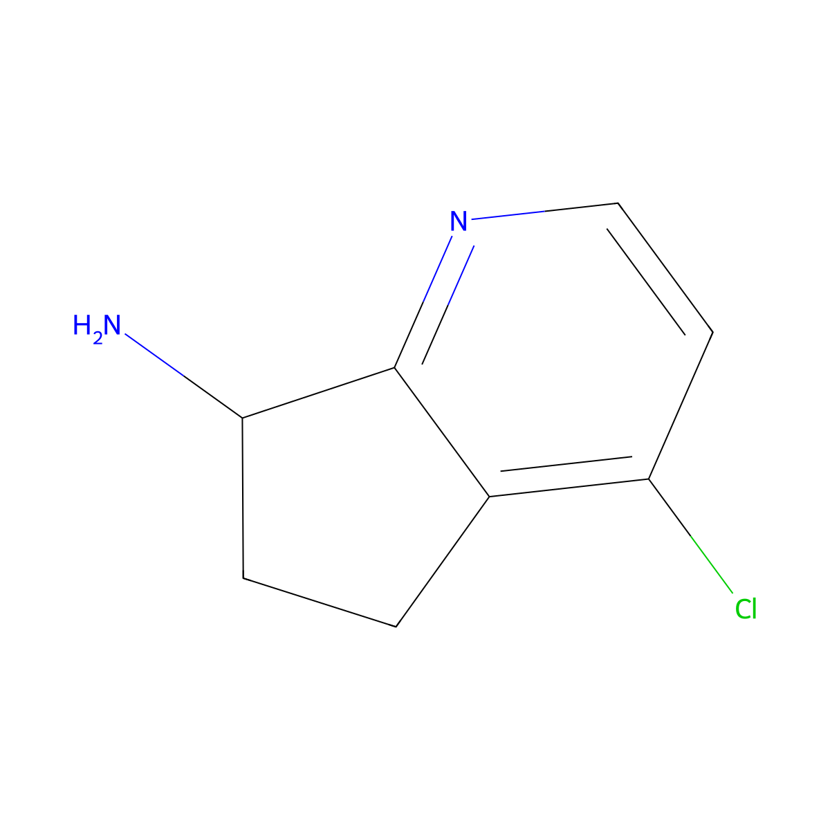 4-Chloro-6,7-dihydro-5H-cyclopenta[b]pyridin-7-amine molecular structure, CAS 1337209-17-2