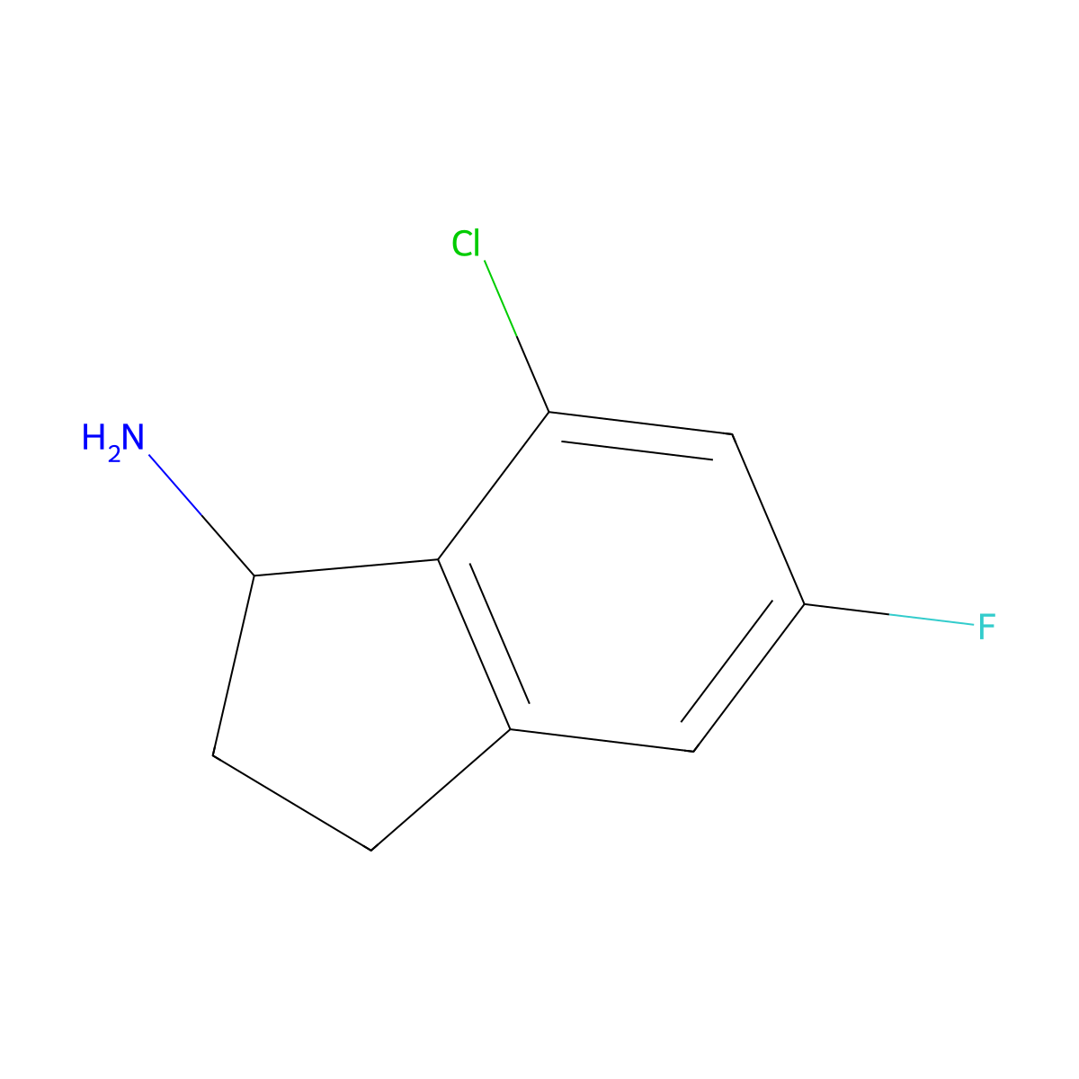 7-Chloro-5-fluoro-2,3-dihydro-1H-inden-1-amine molecular structure, CAS 1337210-62-4