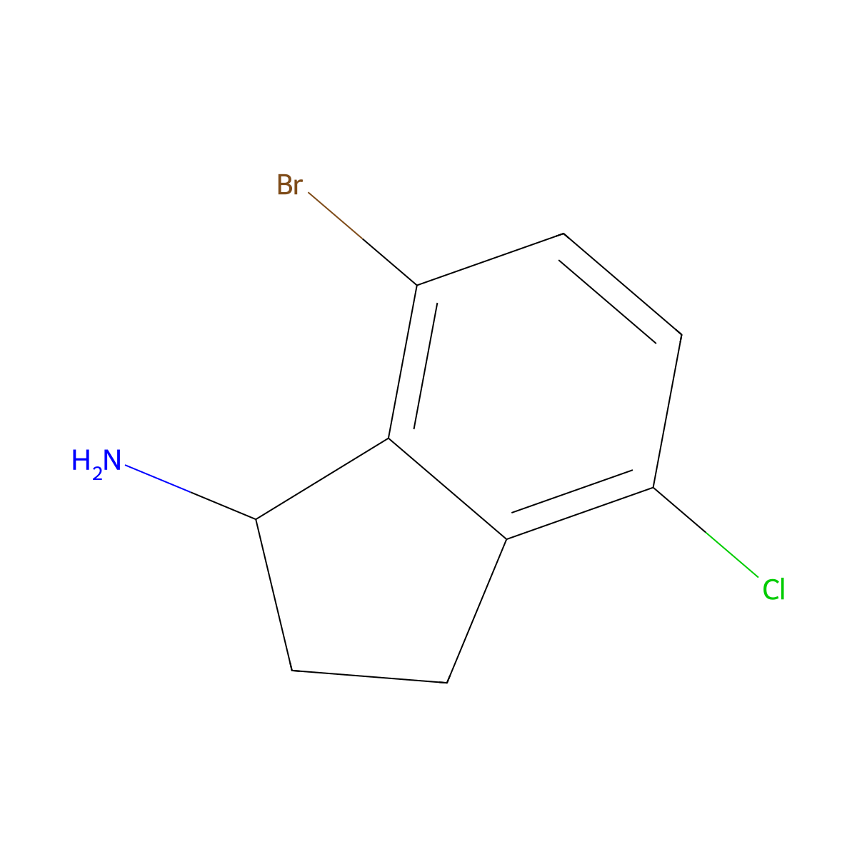 7-Bromo-4-chloro-2,3-dihydro-1H-inden-1-amine molecular structure, CAS 1337210-81-7