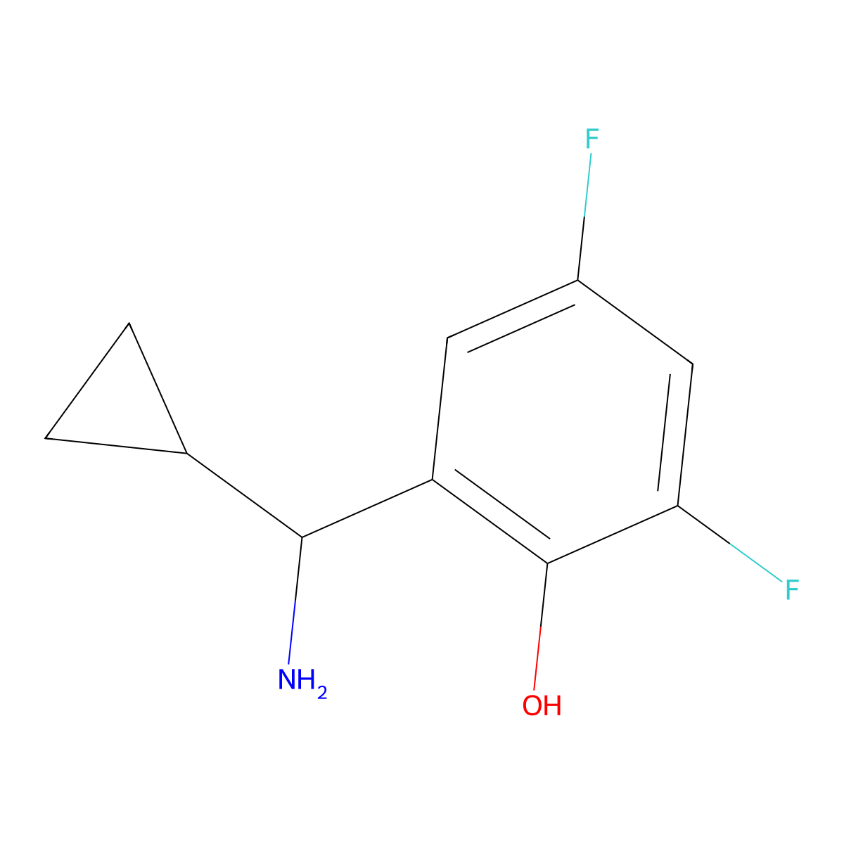 2-[Amino(cyclopropyl)methyl]-4,6-difluorophenol molecular structure, CAS 1337213-80-5
