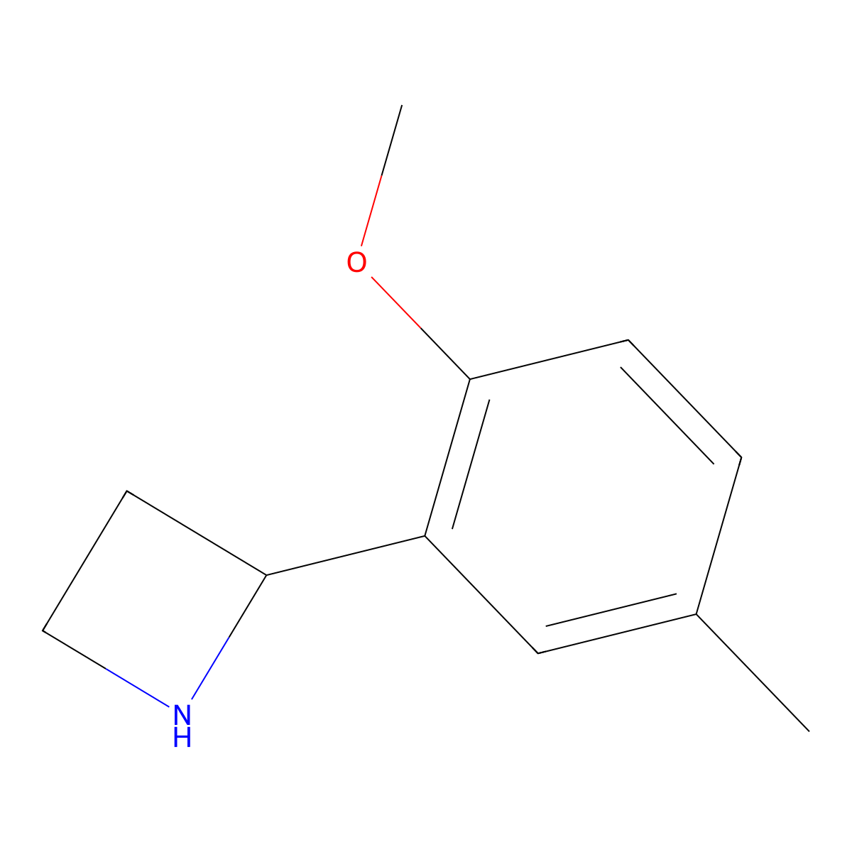 2-(2-Methoxy-5-methylphenyl)azetidine molecular structure, CAS 1337215-08-3
