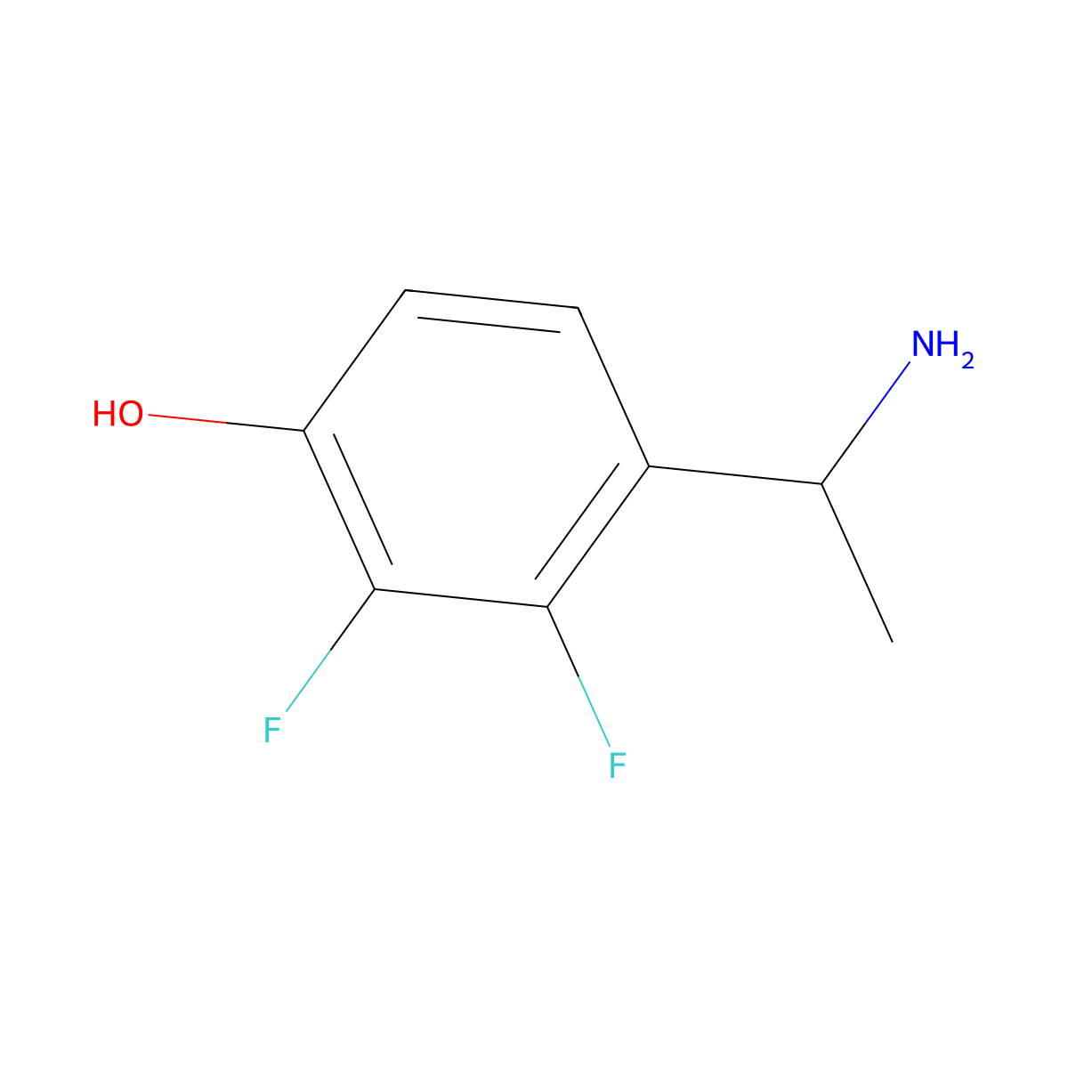 4-(1-Aminoethyl)-2,3-difluorophenol molecular structure, CAS 1337215-44-7