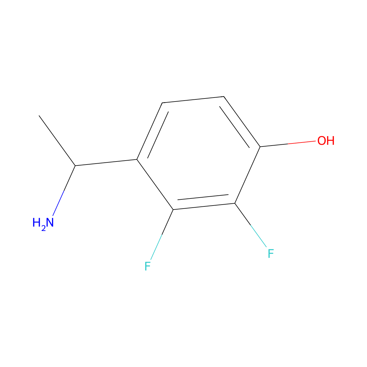 4-(1-Aminoethyl)-2,3-difluorophenol molecular structure, CAS 1337215-44-7