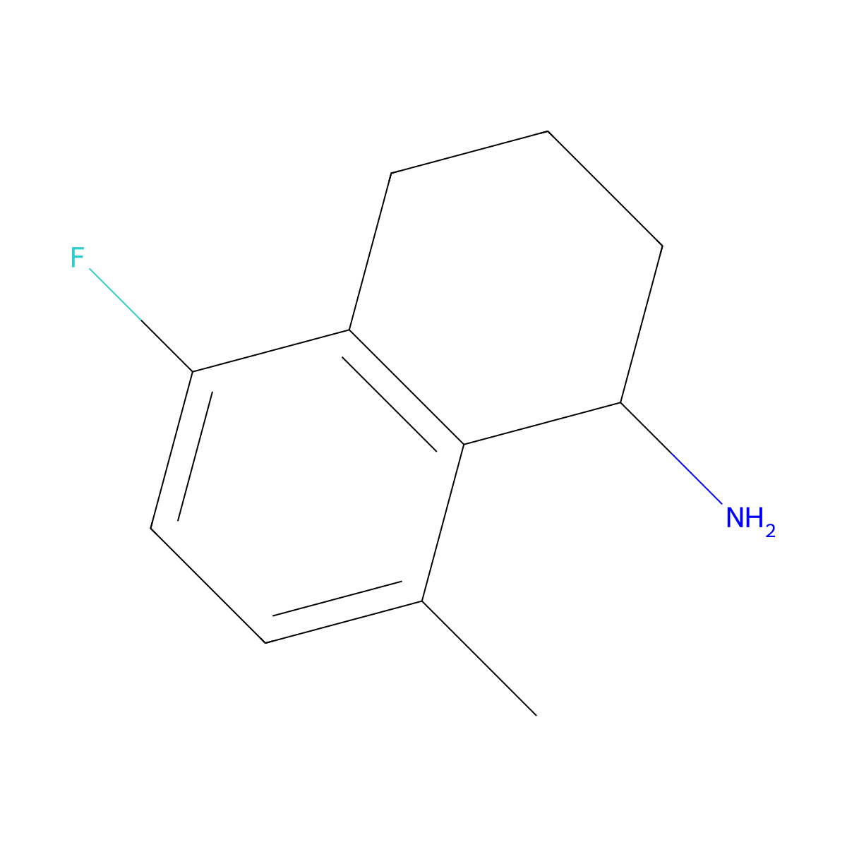 5-Fluoro-8-methyl-1,2,3,4-tetrahydronaphthalen-1-amine molecular structure, CAS 1337216-49-5