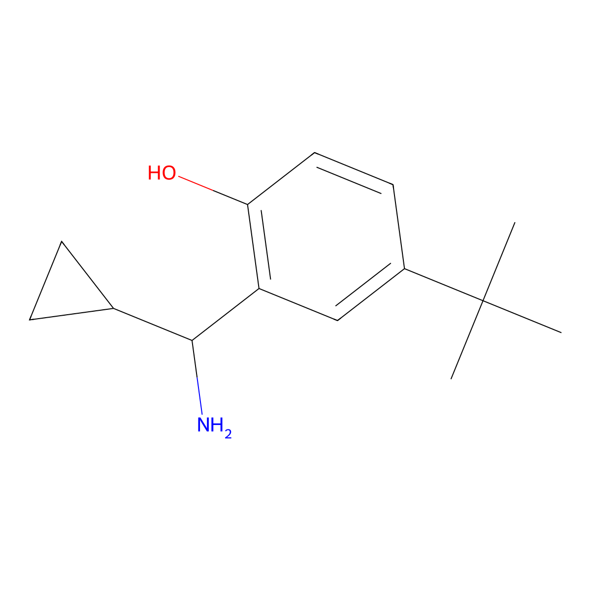2-[Amino(cyclopropyl)methyl]-4-tert-butylphenol molecular structure, CAS 1337216-76-8