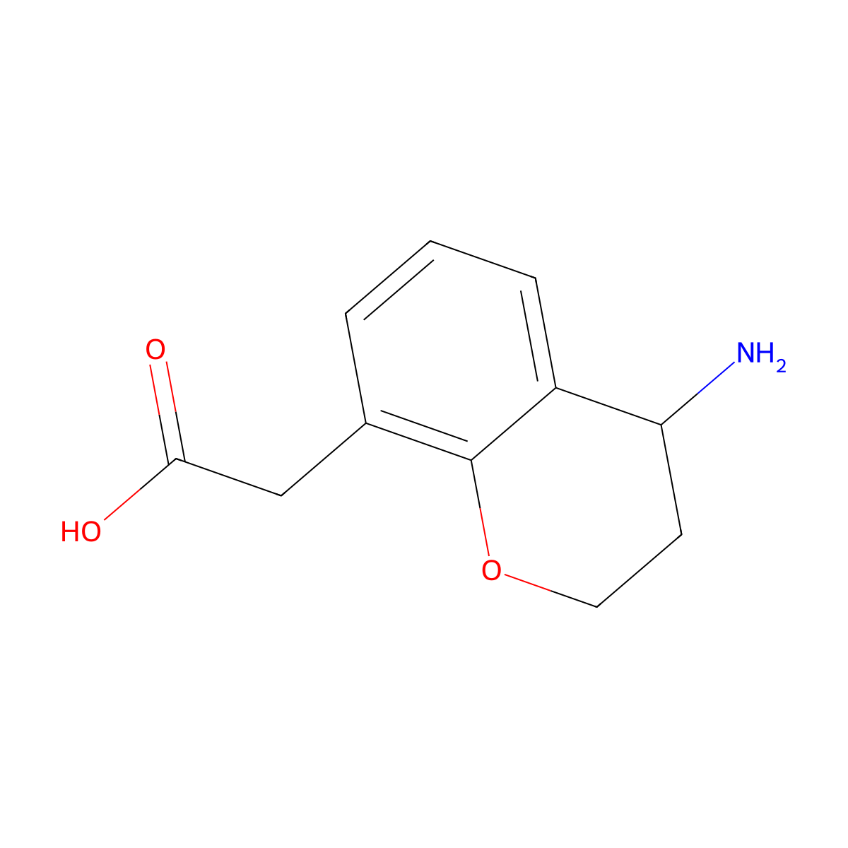 2-(4-Amino-3,4-dihydro-2H-1-benzopyran-8-yl)acetic acid molecular structure, CAS 1337217-10-3