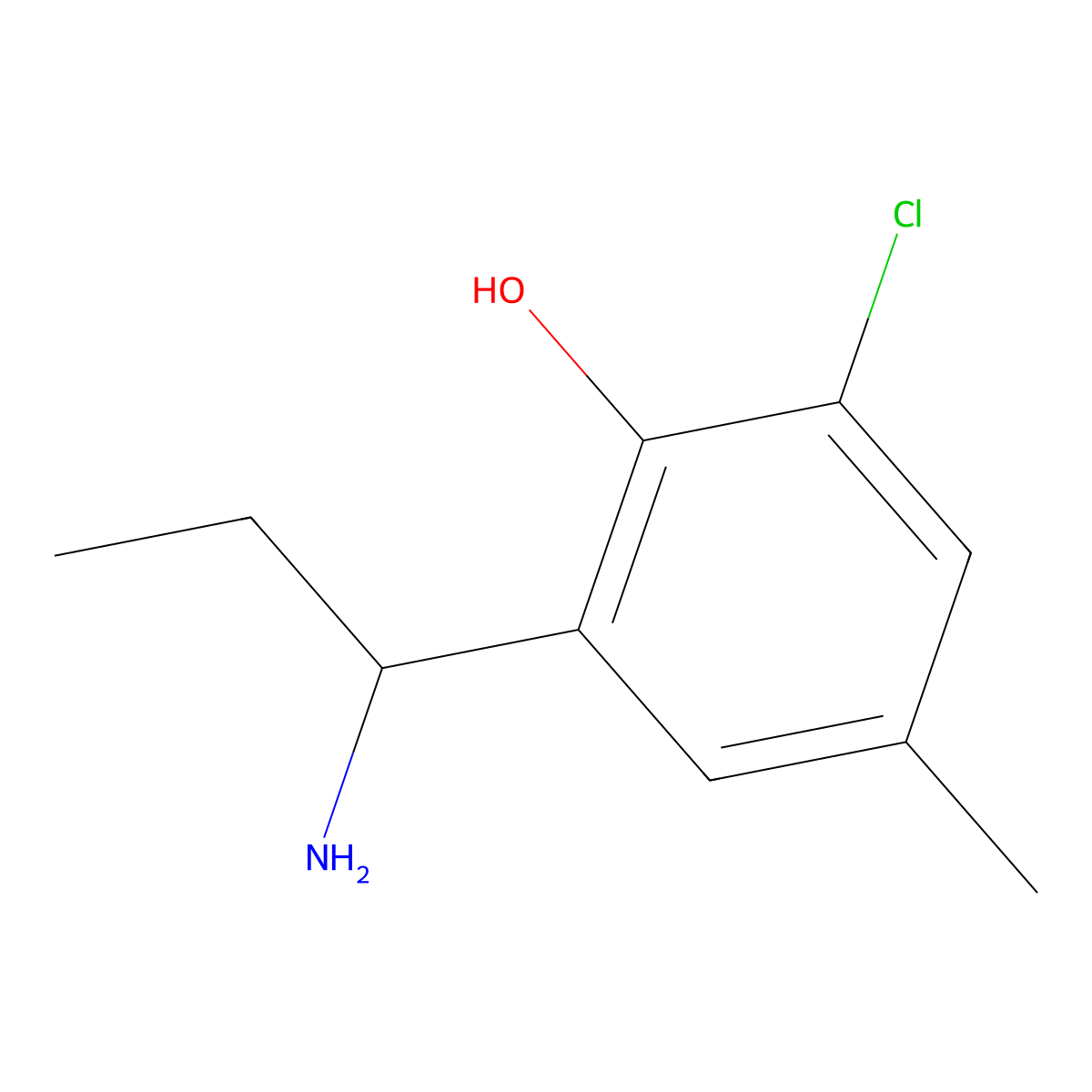 2-(1-Aminopropyl)-6-chloro-4-methylphenol molecular structure, CAS 1337222-67-9