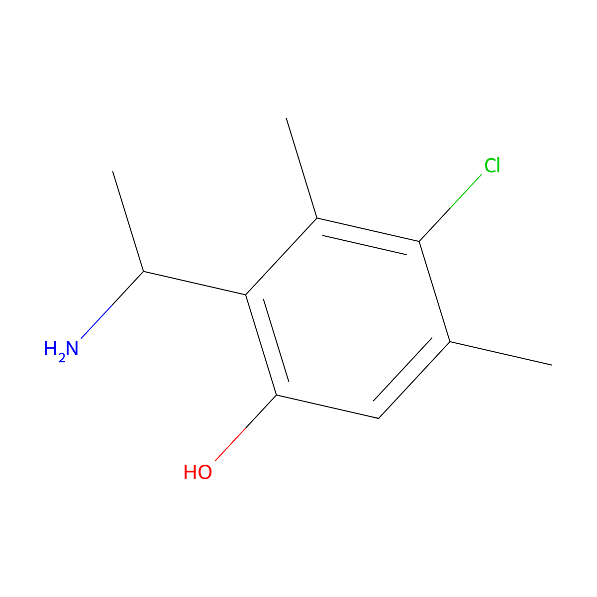 2-(1-Aminoethyl)-4-chloro-3,5-dimethylphenol molecular structure, CAS 1337224-63-1