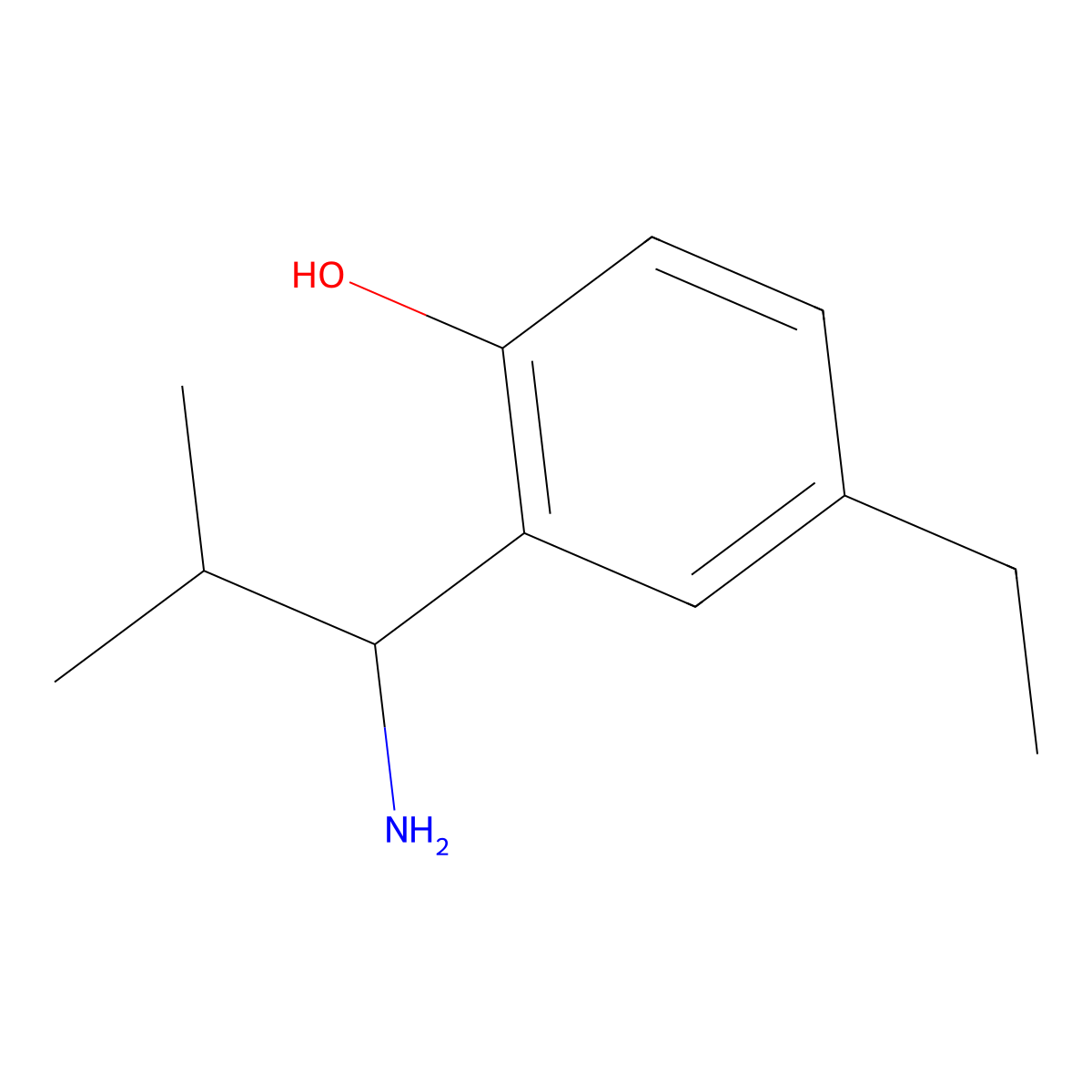 2-(1-Amino-2-methylpropyl)-4-ethylphenol molecular structure, CAS 1337236-39-1