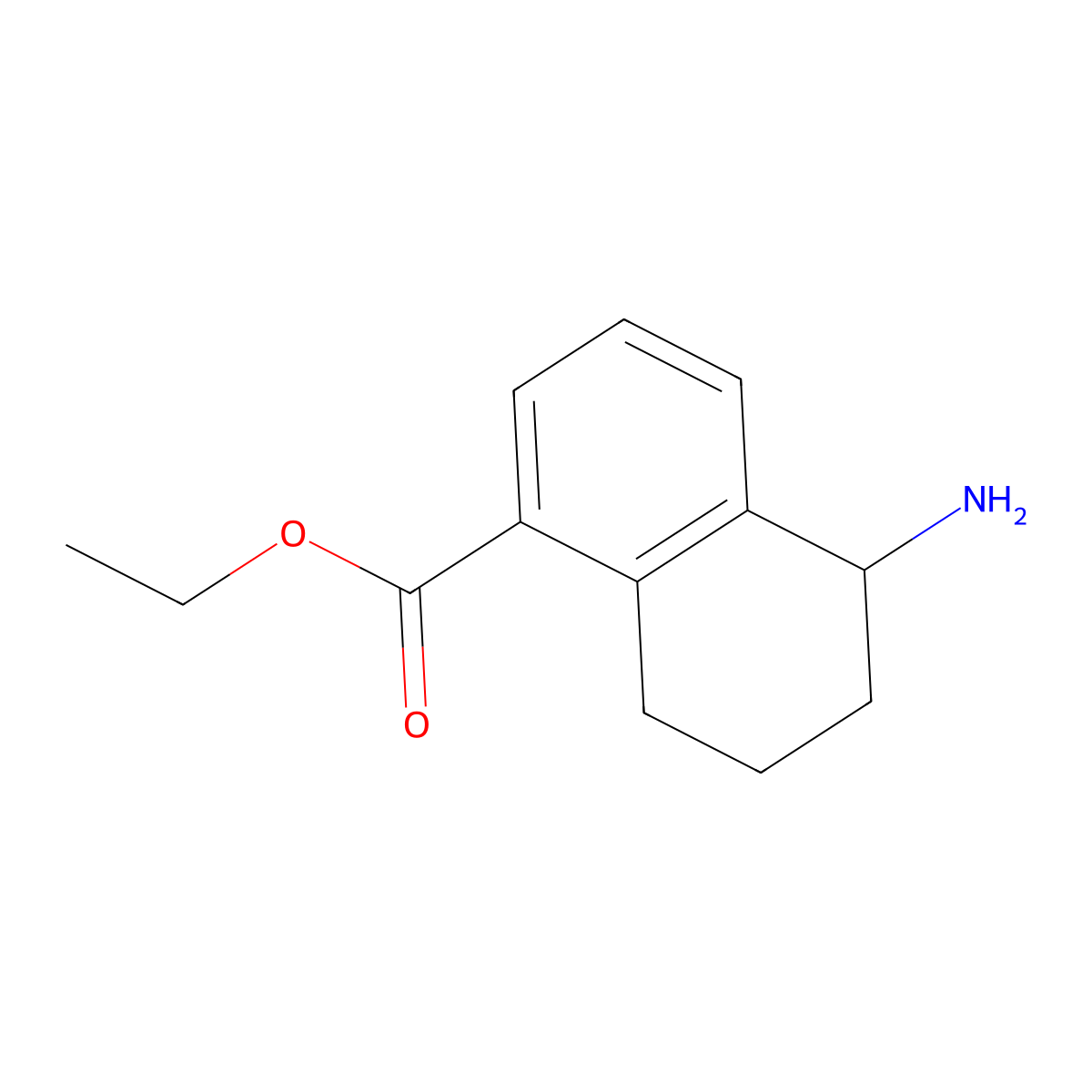 Ethyl 5-amino-5,6,7,8-tetrahydronaphthalene-1-carboxylate molecular structure, CAS 1337250-86-8