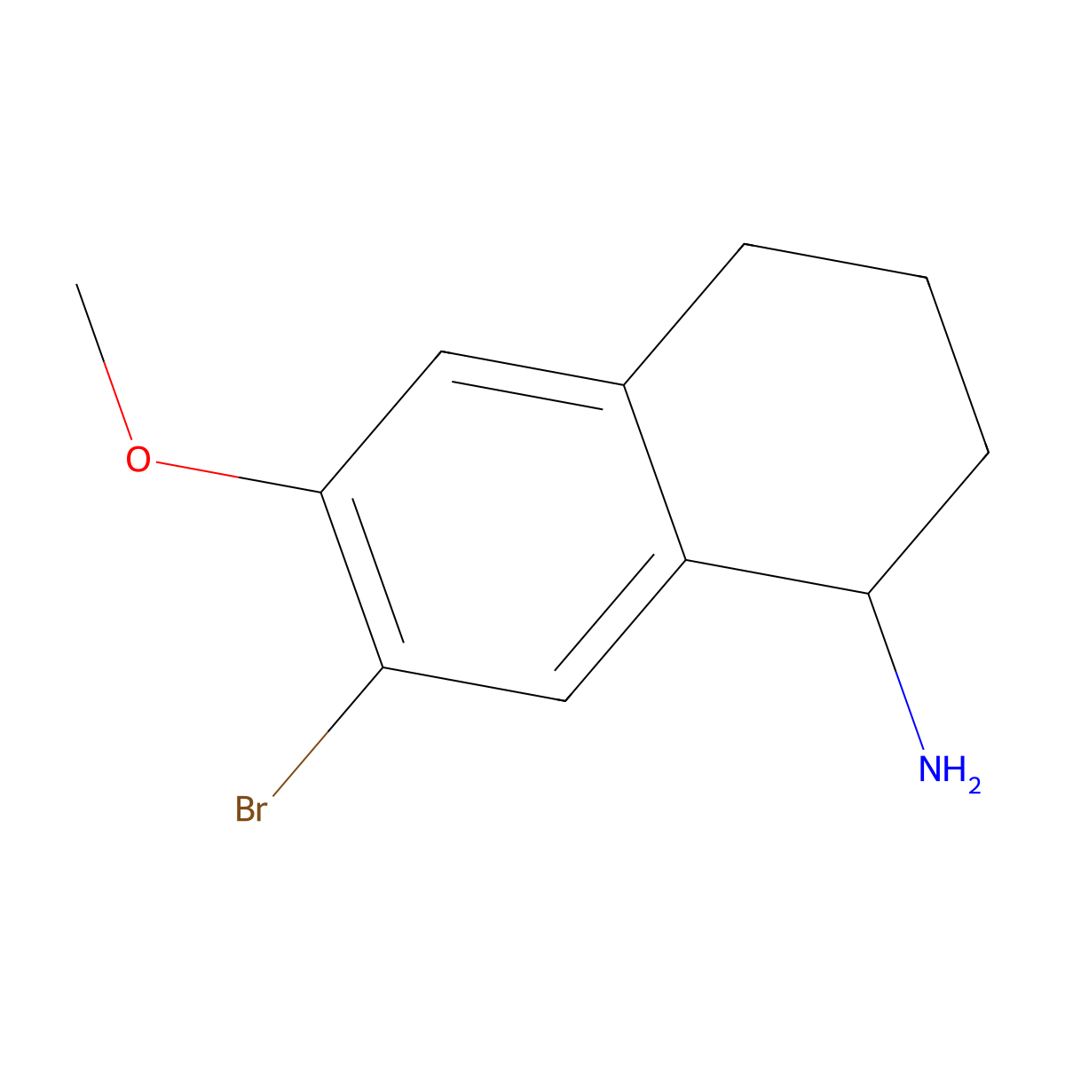 7-Bromo-6-methoxy-1,2,3,4-tetrahydro-naphthalen-1-ylamine molecular structure, CAS 1337251-17-8