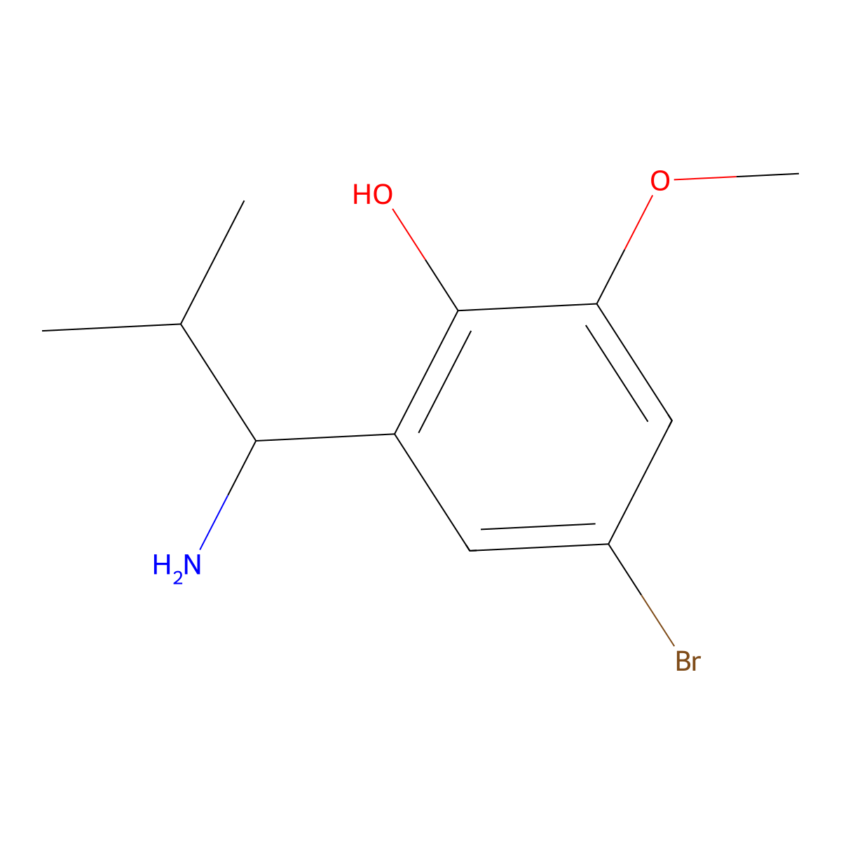 2-(1-Amino-2-methylpropyl)-4-bromo-6-methoxyphenol molecular structure, CAS 1337254-03-1
