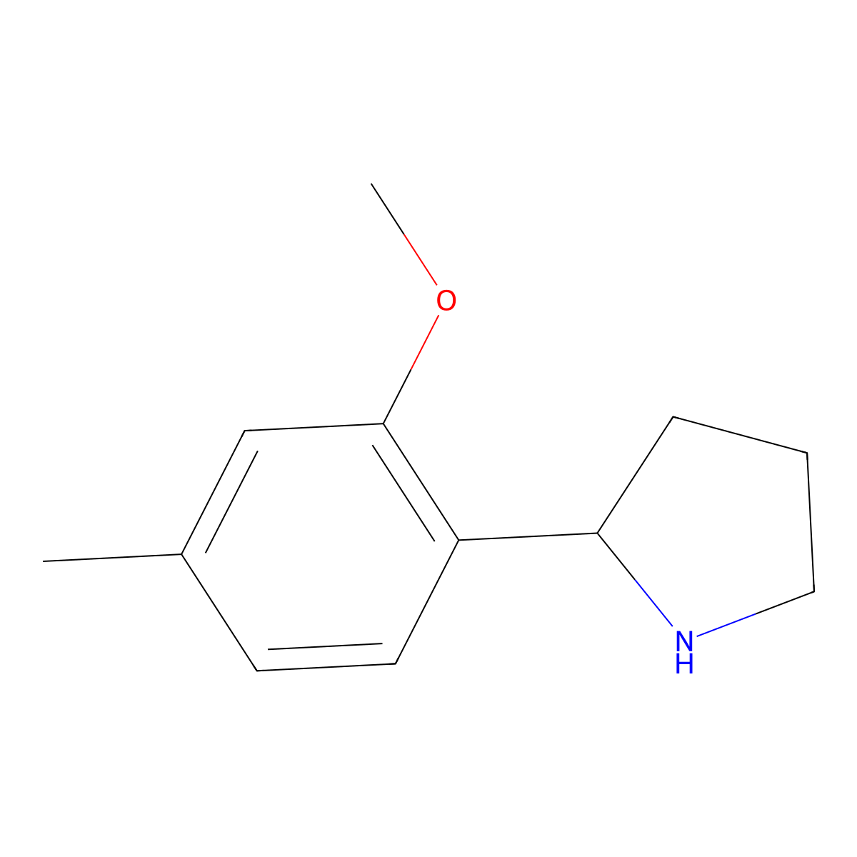 2-(2-Methoxy-4-methylphenyl)pyrrolidine molecular structure, CAS 1337254-29-1