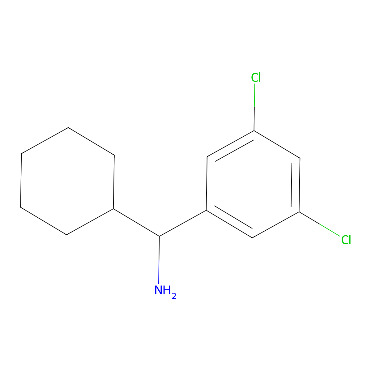 1-Cyclohexyl-1-(3,5-dichlorophenyl)methanamine molecular structure, CAS 1337262-68-6