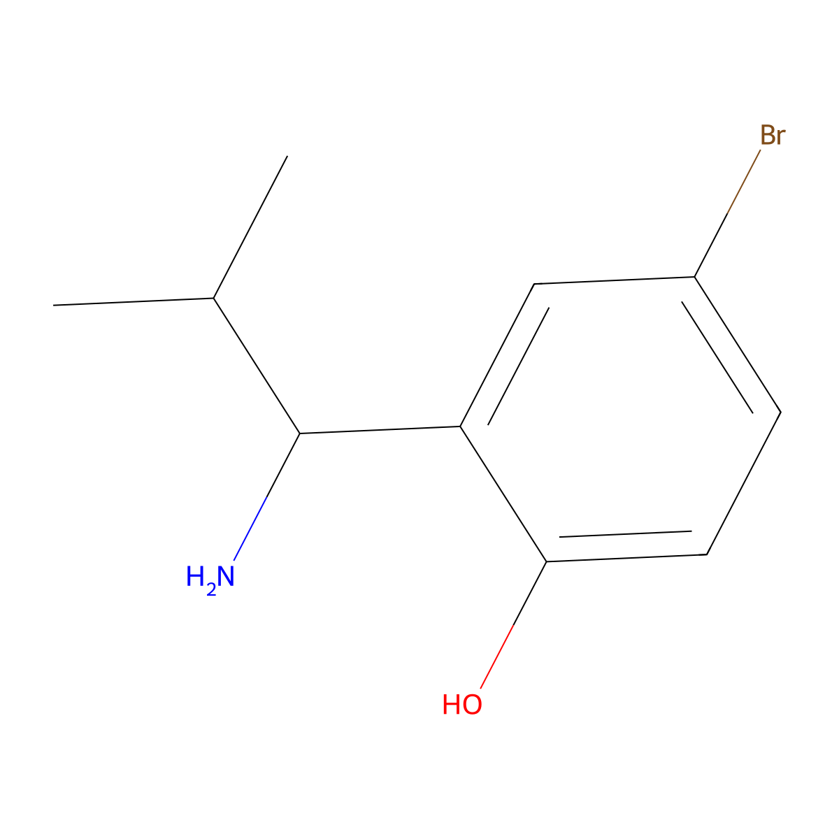 2-(1-Amino-2-methylpropyl)-4-bromophenol molecular structure, CAS 1337266-12-2