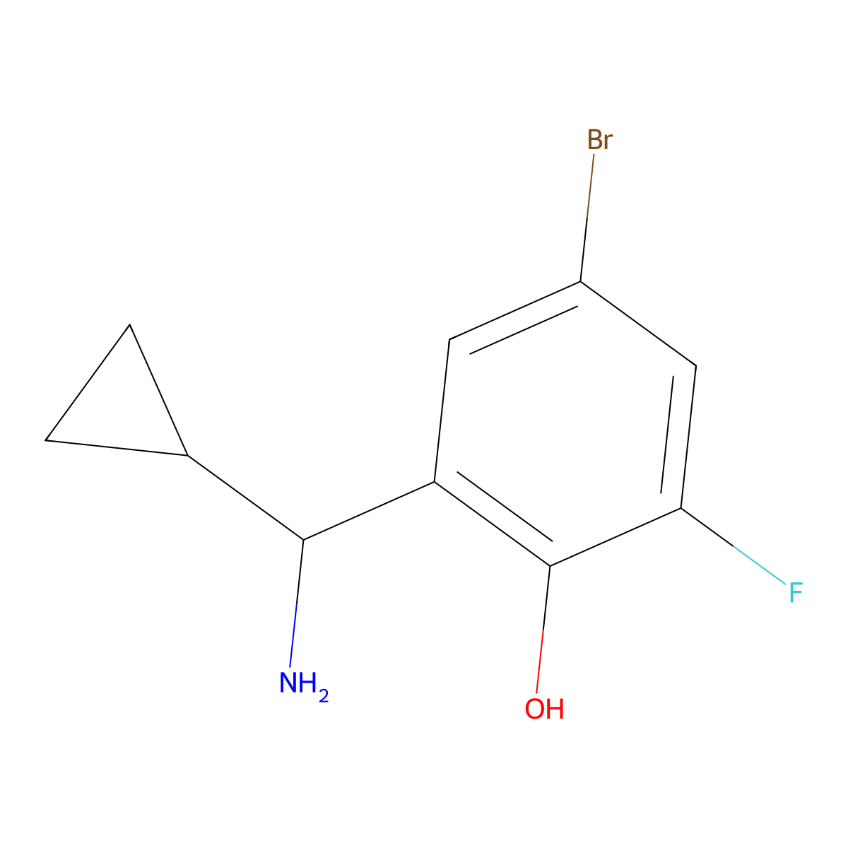 2-[Amino(cyclopropyl)methyl]-4-bromo-6-fluorophenol molecular structure, CAS 1337266-93-9