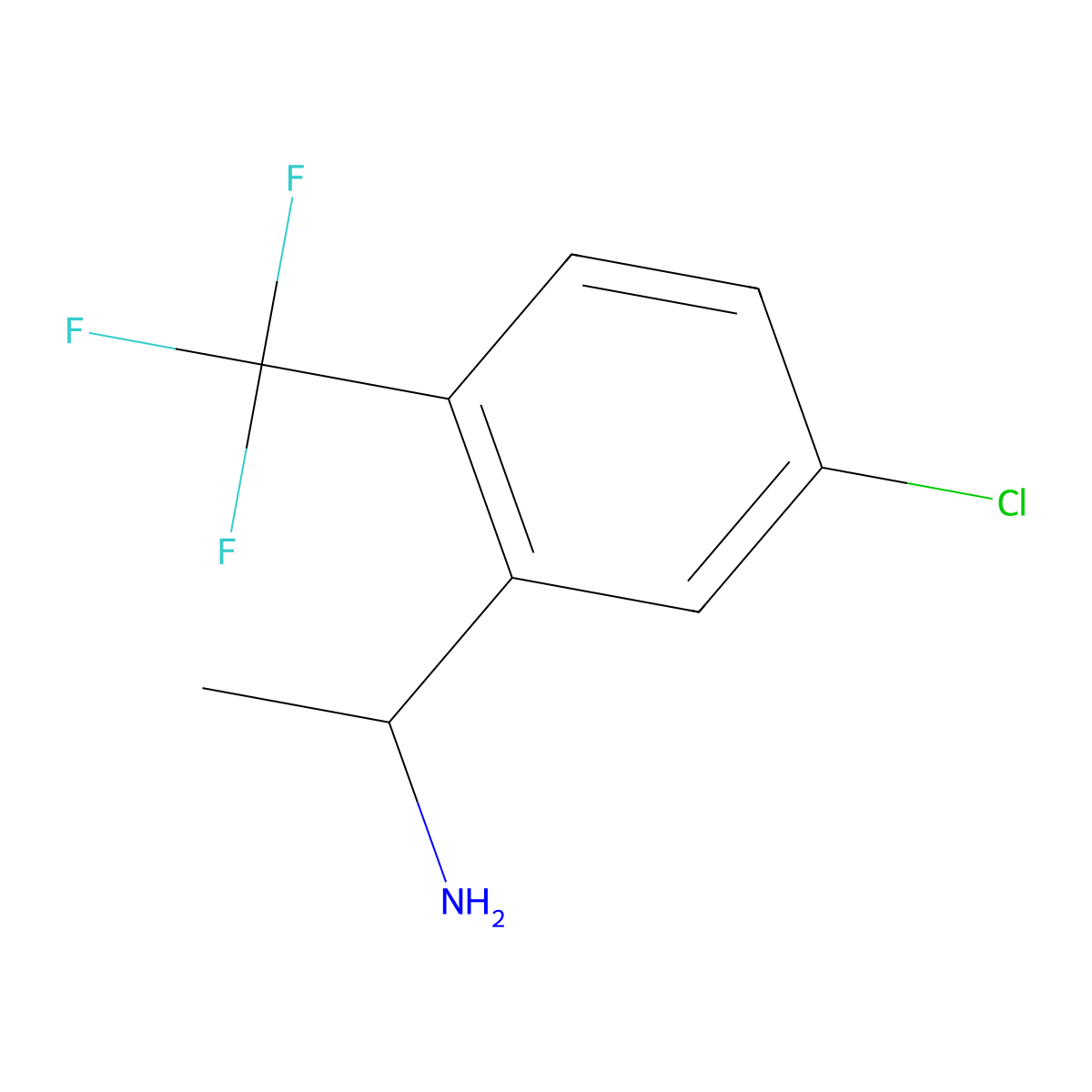 1-[5-Chloro-2-(trifluoromethyl)phenyl]ethanamine molecular structure, CAS 1337268-06-0