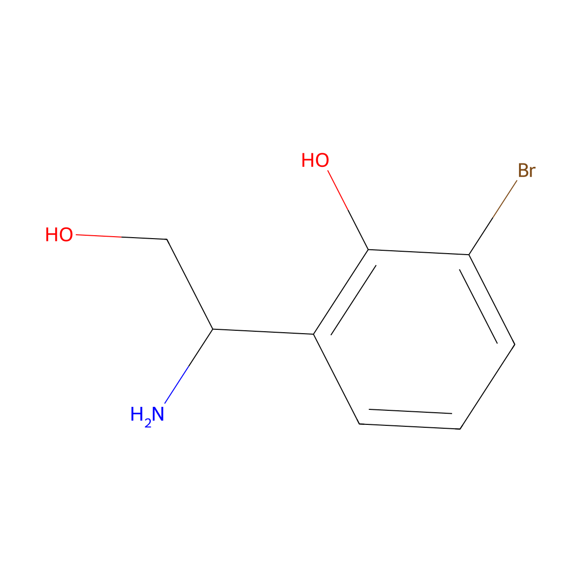 2-(1-Amino-2-hydroxyethyl)-6-bromophenol molecular structure, CAS 1337268-77-5