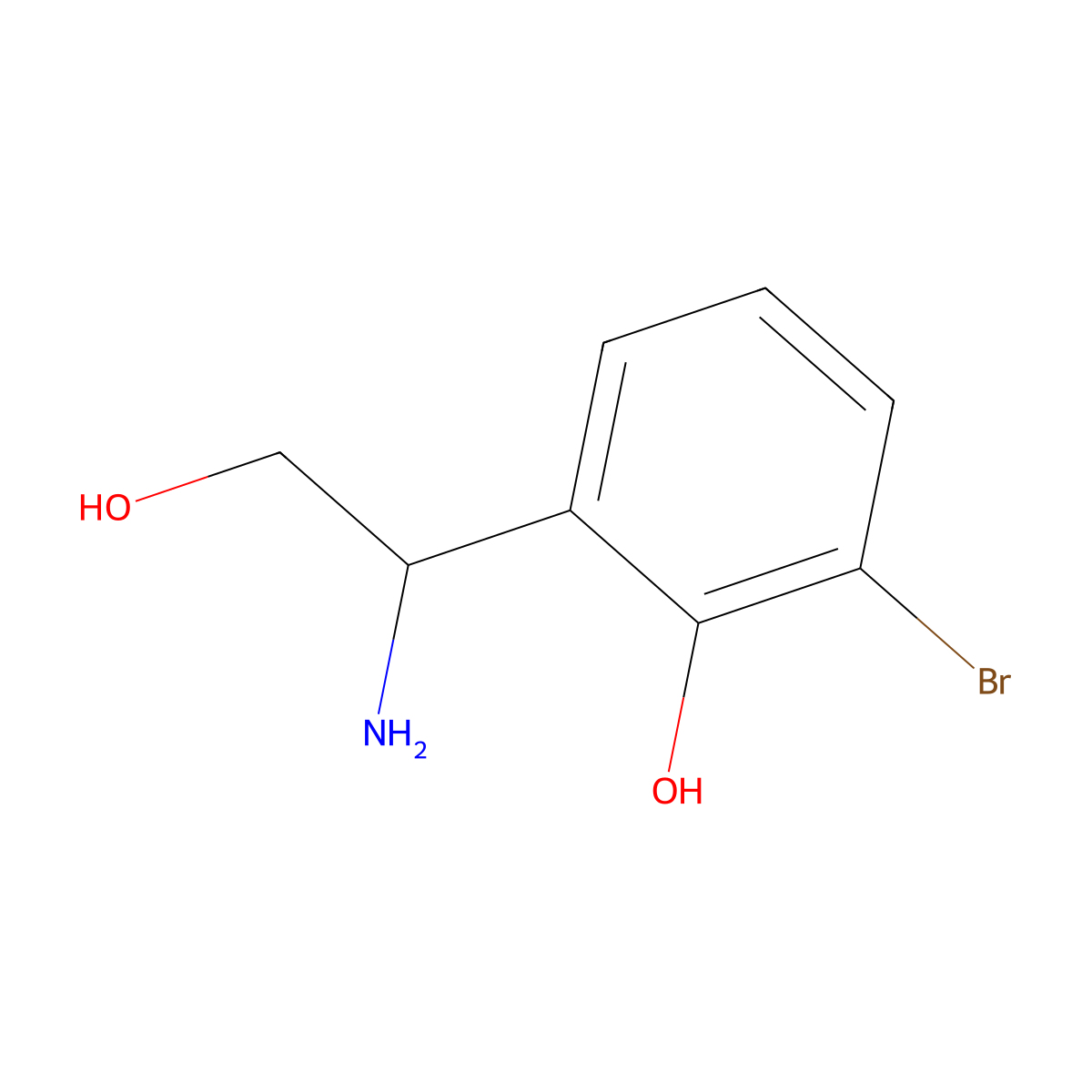 2-(1-Amino-2-hydroxyethyl)-6-bromophenol molecular structure, CAS 1337268-77-5