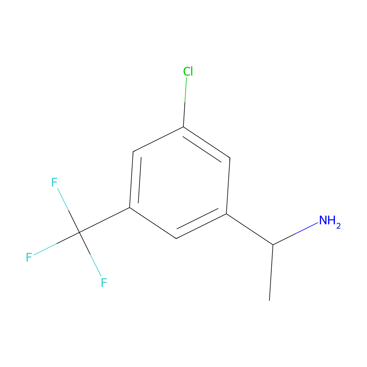 1-(3-Chloro-5-(trifluoromethyl)phenyl)ethanamine molecular structure, CAS 1337269-44-9
