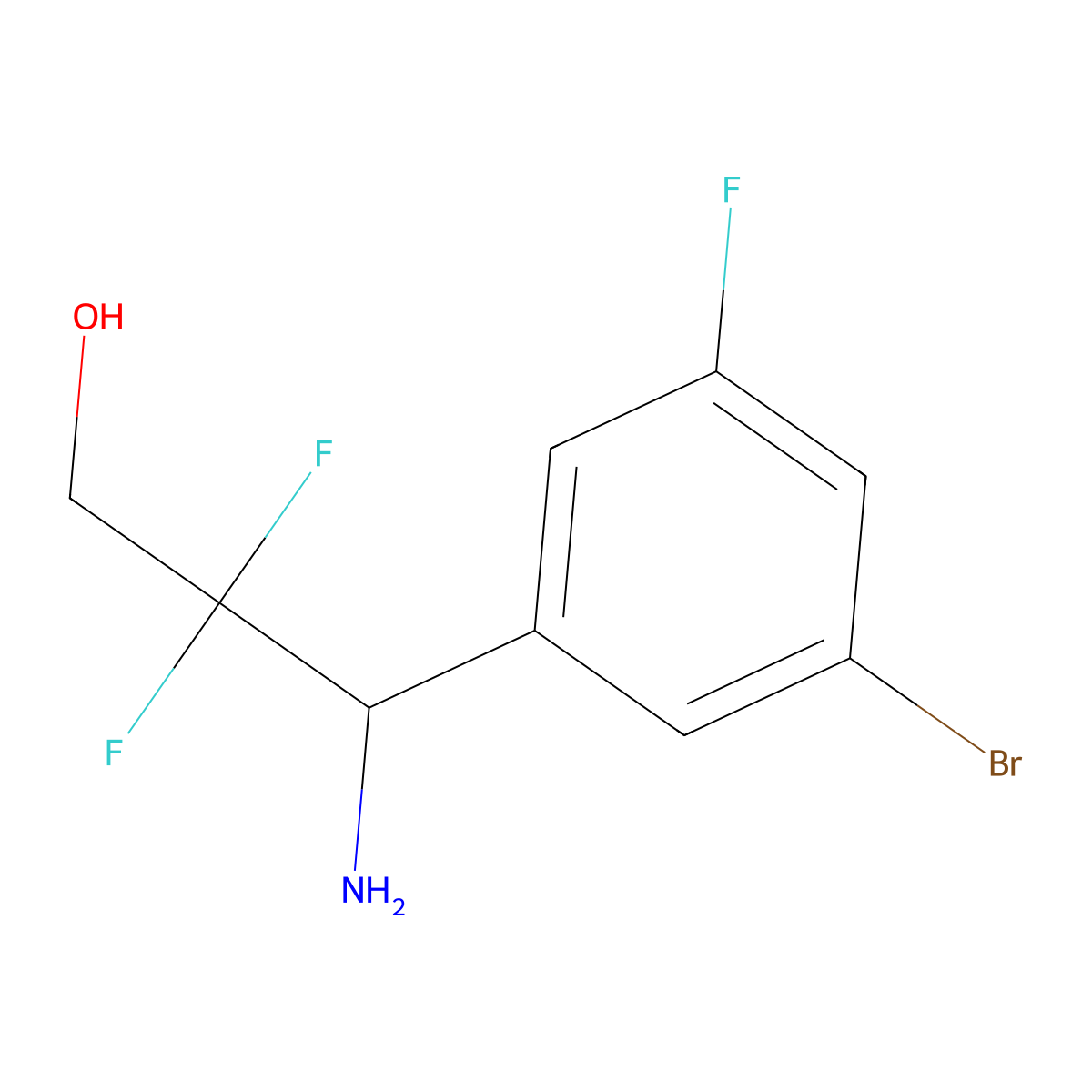 3-Amino-3-(3-bromo-5-fluorophenyl)-2,2-difluoropropan-1-OL molecular structure, CAS 1337271-74-5