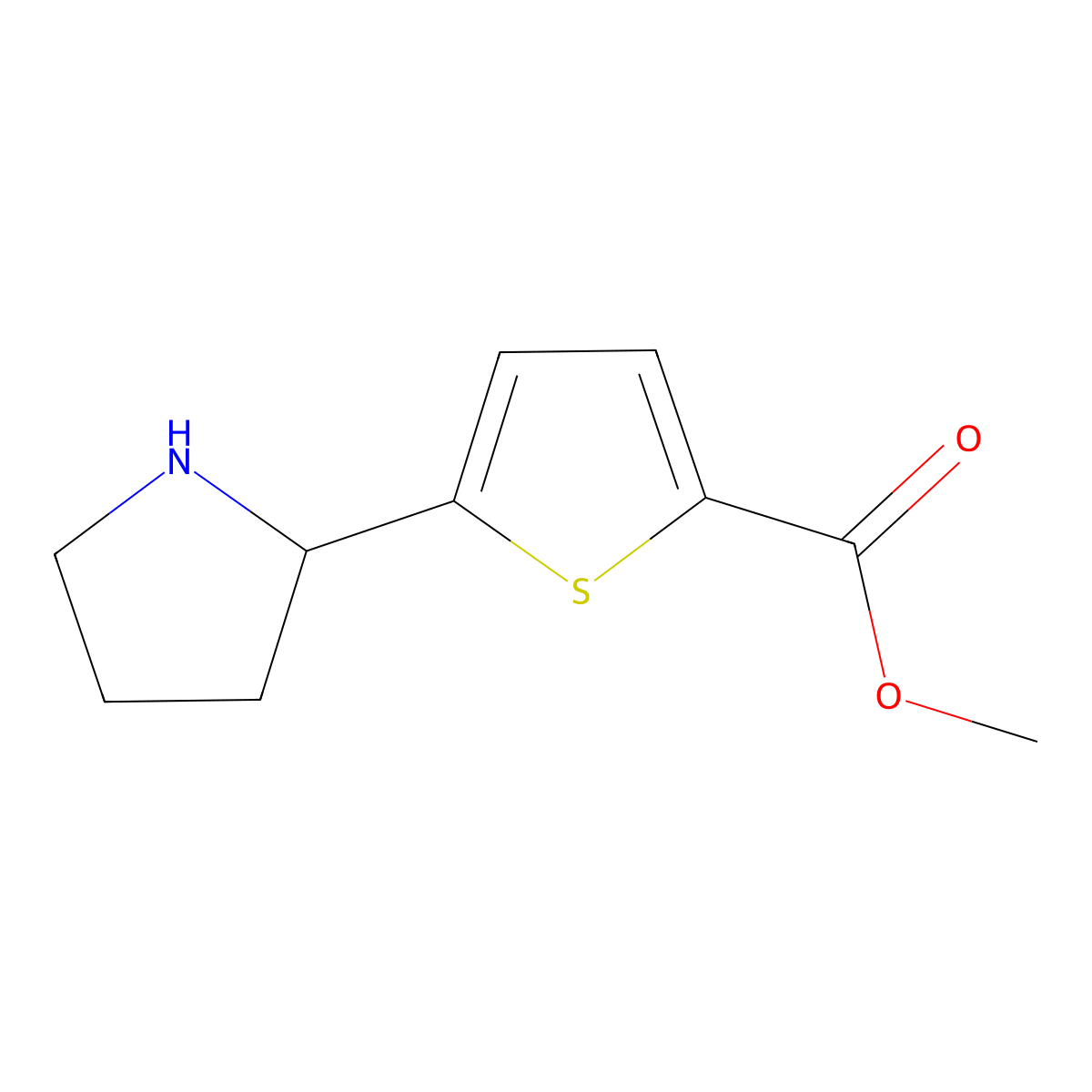 Methyl 5-(pyrrolidin-2-yl)thiophene-2-carboxylate molecular structure, CAS 1337278-74-6