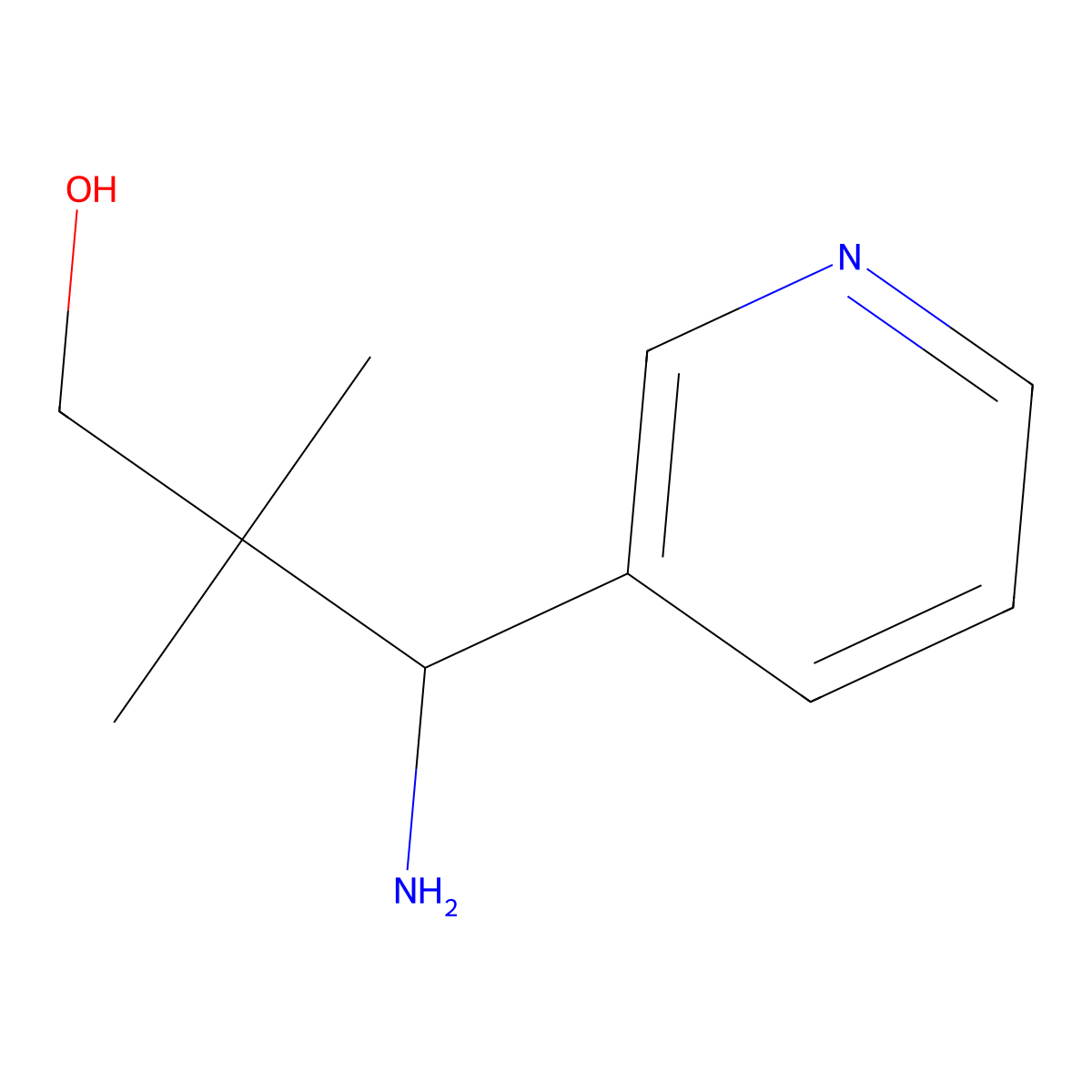3-Amino-2,2-dimethyl-3-(pyridin-3-yl)propan-1-ol molecular structure, CAS 1337278-97-3