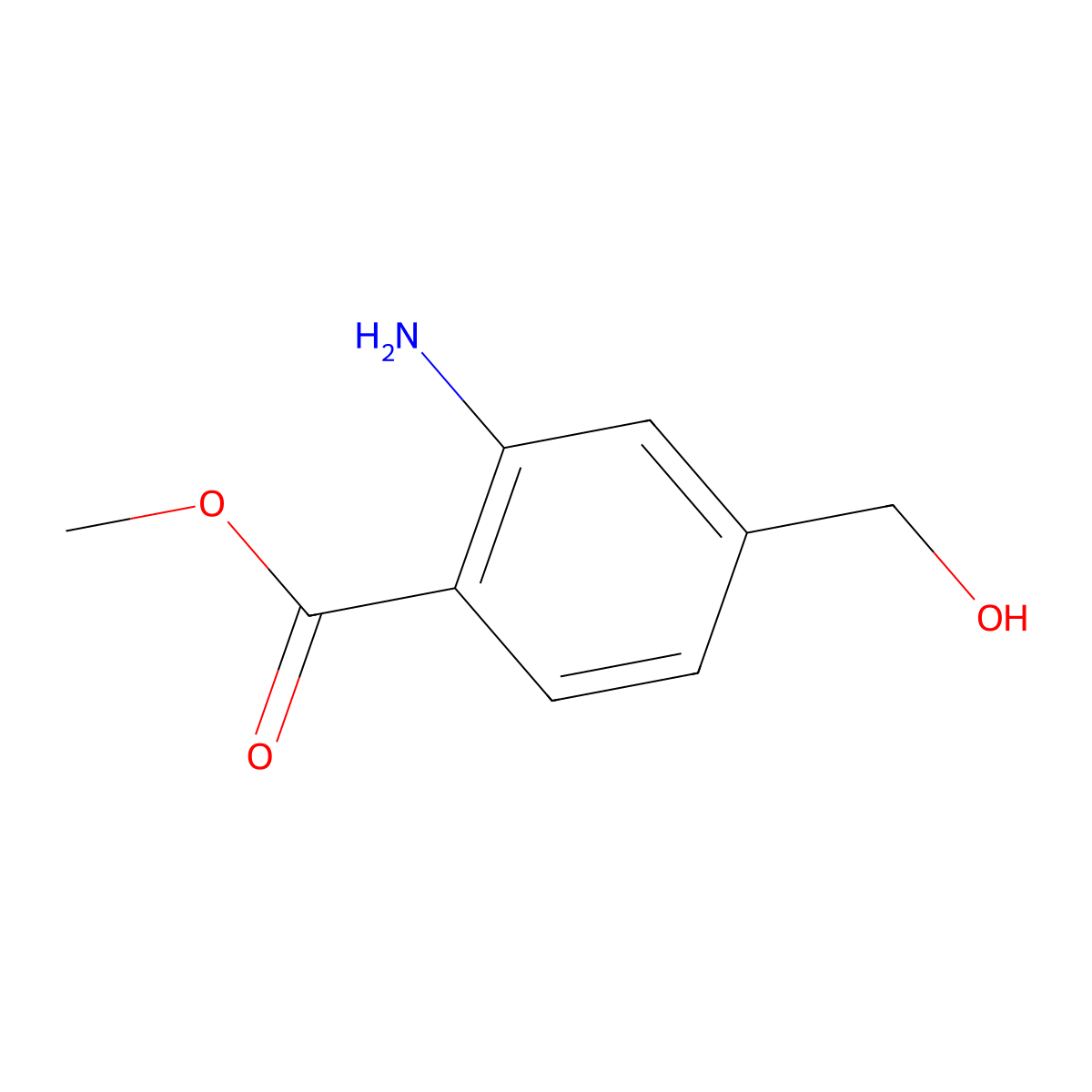 Methyl 2-amino-4-(hydroxymethyl)benzoate molecular structure, CAS 133728-31-1