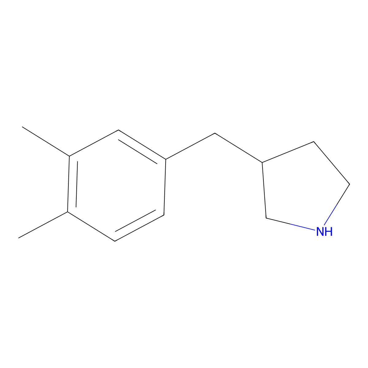 3-[(3,4-Dimethylphenyl)methyl]pyrrolidine molecular structure, CAS 1337288-87-5