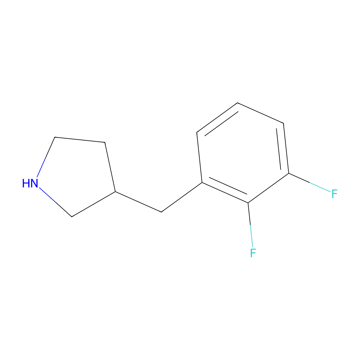 3-[(2,3-Difluorophenyl)methyl]pyrrolidine molecular structure, CAS 1337289-05-0