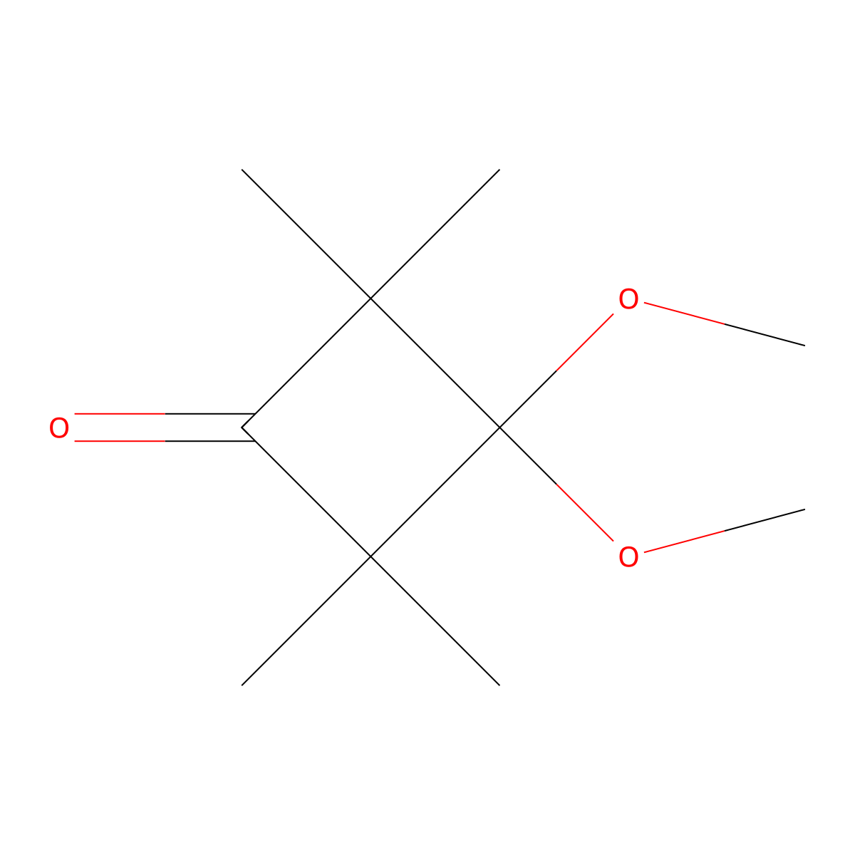 3,3-Dimethoxy-2,2,4,4-tetramethylcyclobutan-1-one molecular structure, CAS 133729-64-3